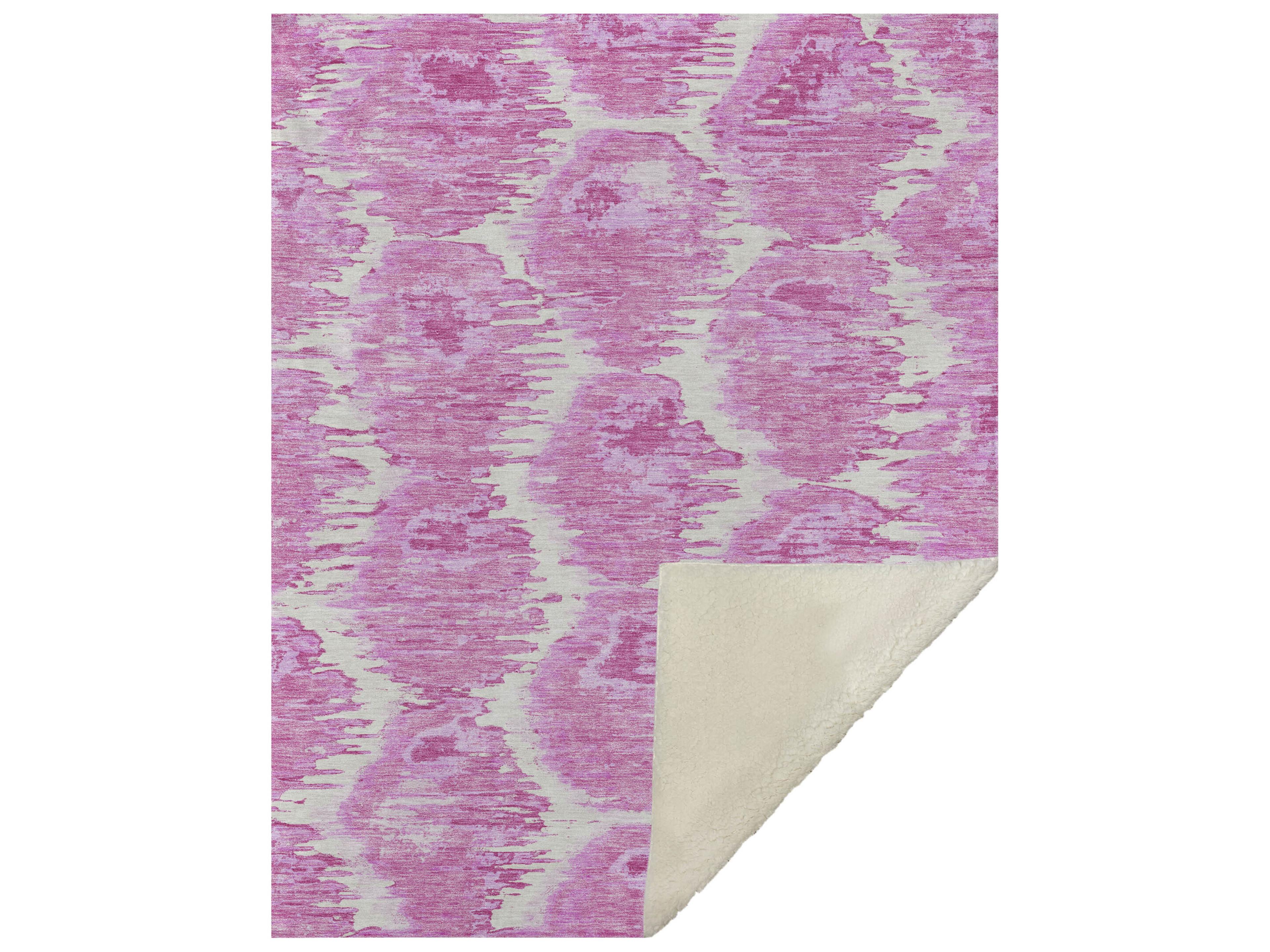 Dalyn Sherpa Pink Polyester Throw