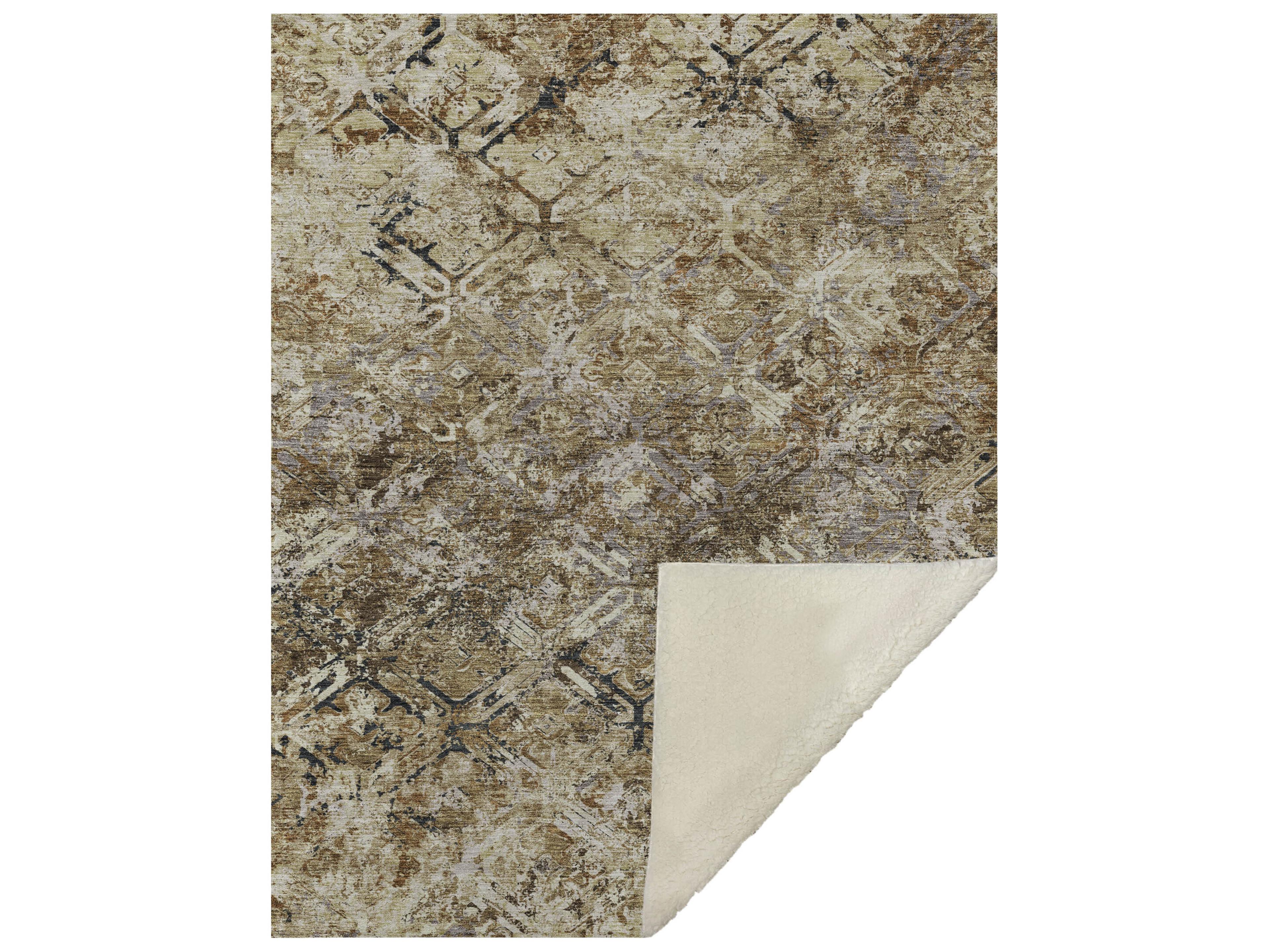 Dalyn Sherpa Brown Polyester Throw