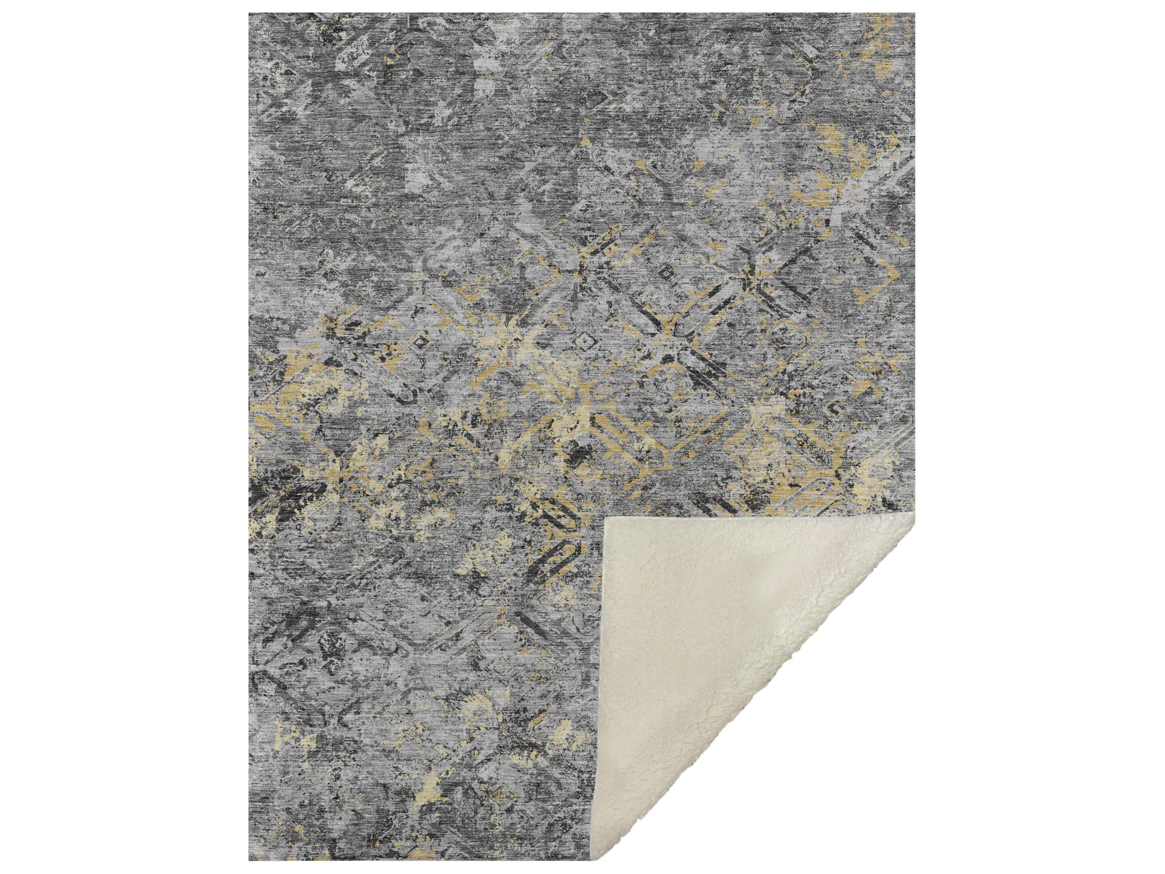 Dalyn Sherpa Gray Polyester Throw