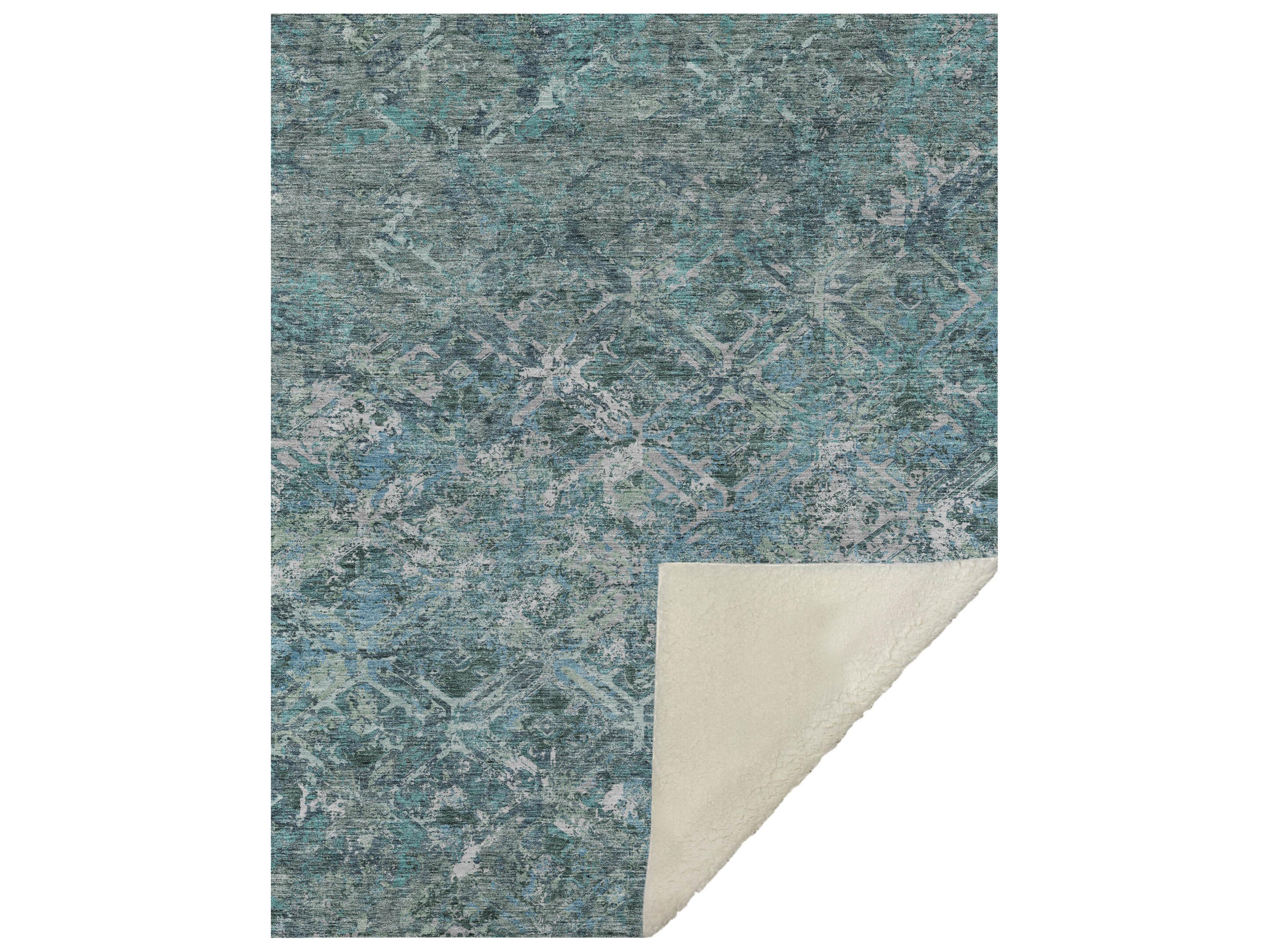 Dalyn Sherpa Green Polyester Throw