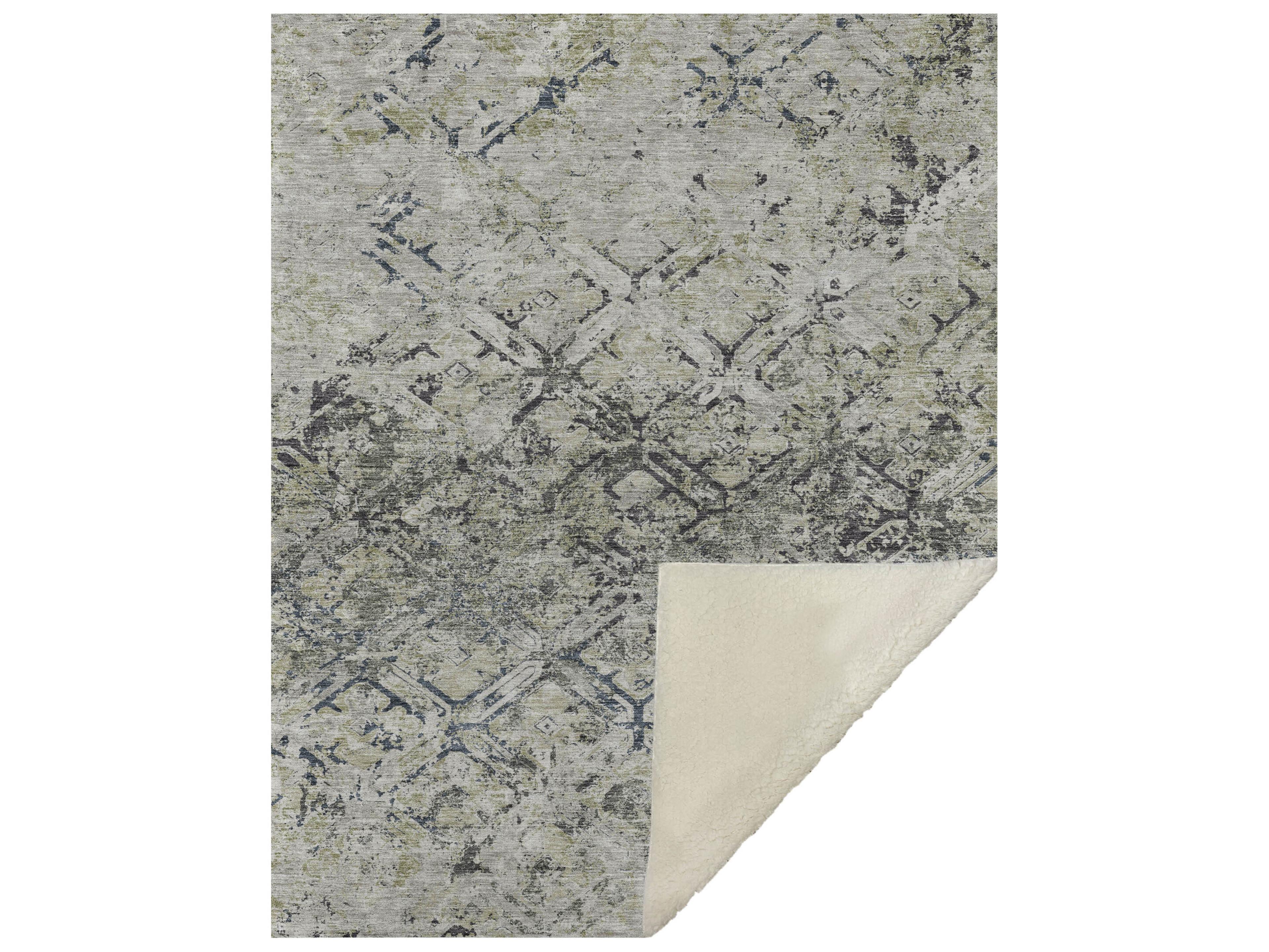 Dalyn Sherpa Gray Polyester Throw