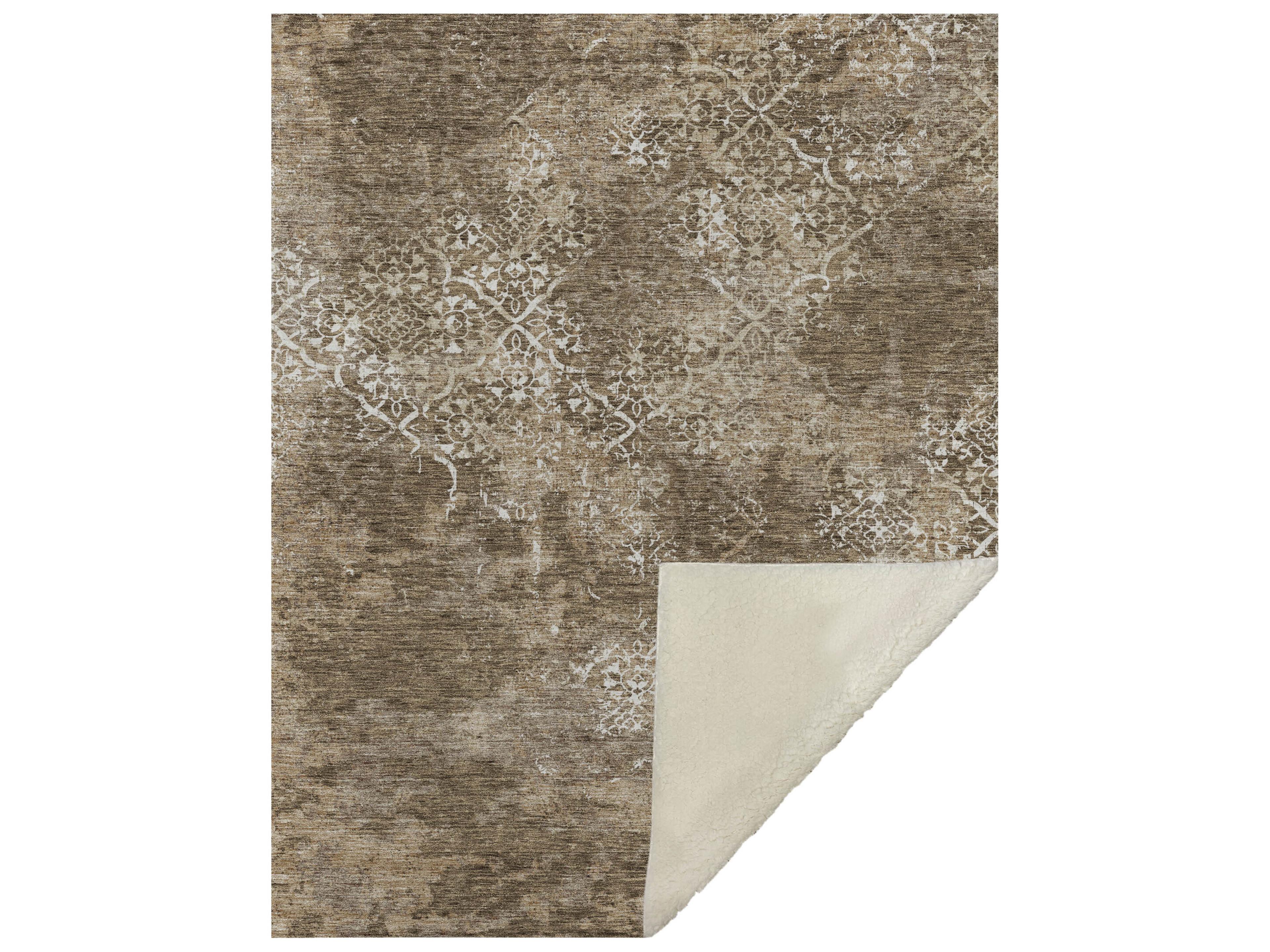 Dalyn Sherpa Brown Polyester Throw