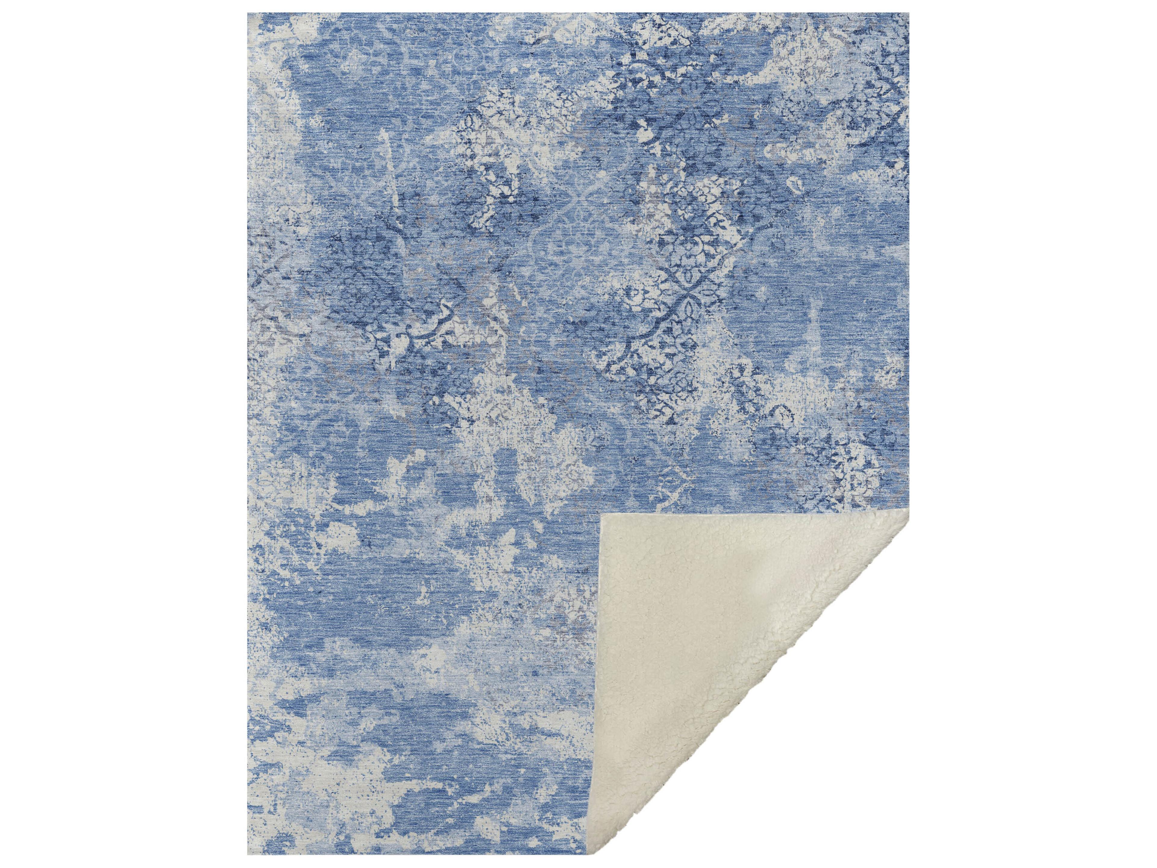 Dalyn Sherpa Blue Polyester Throw