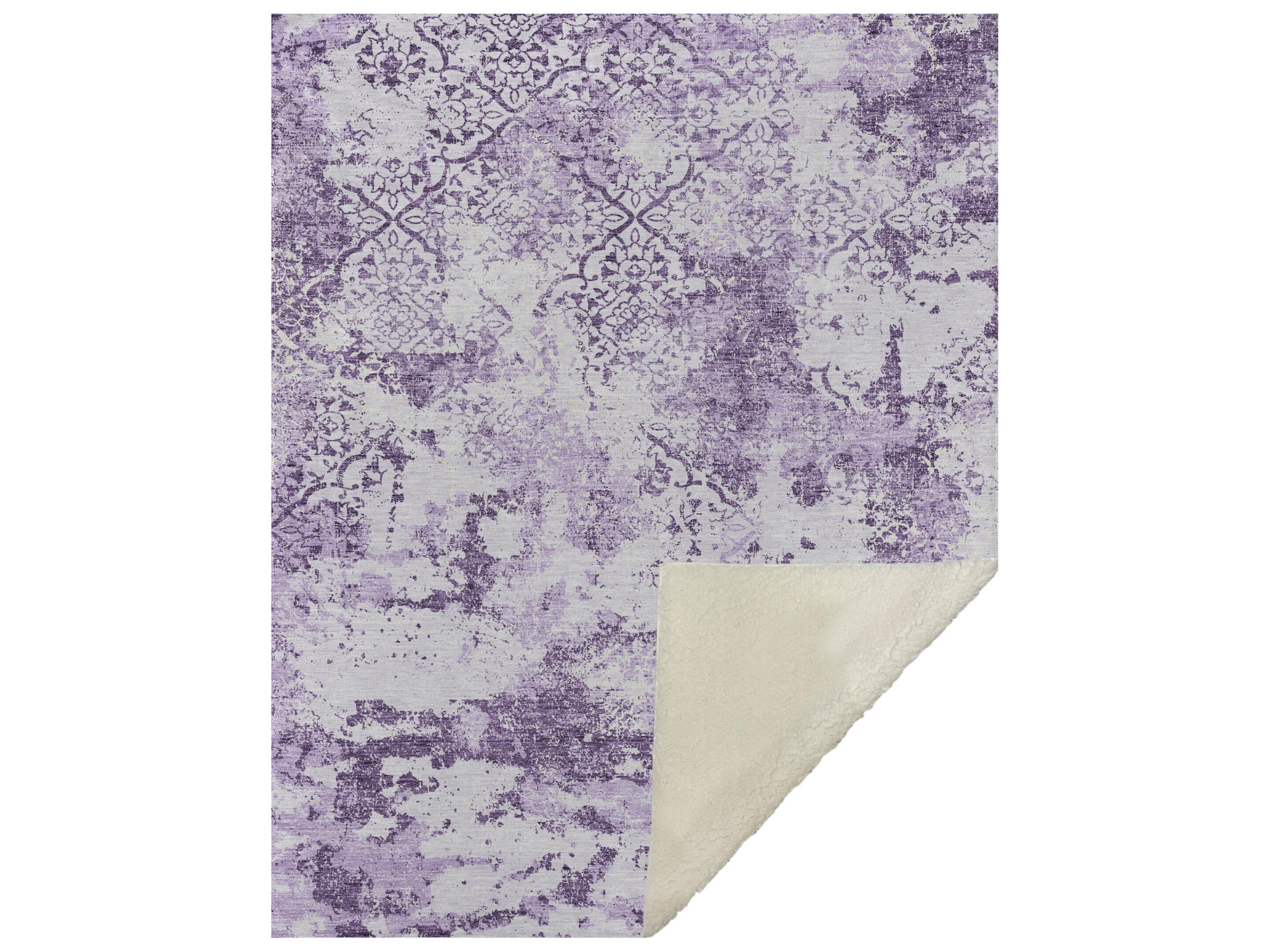 Dalyn Sherpa Purple Polyester Throw