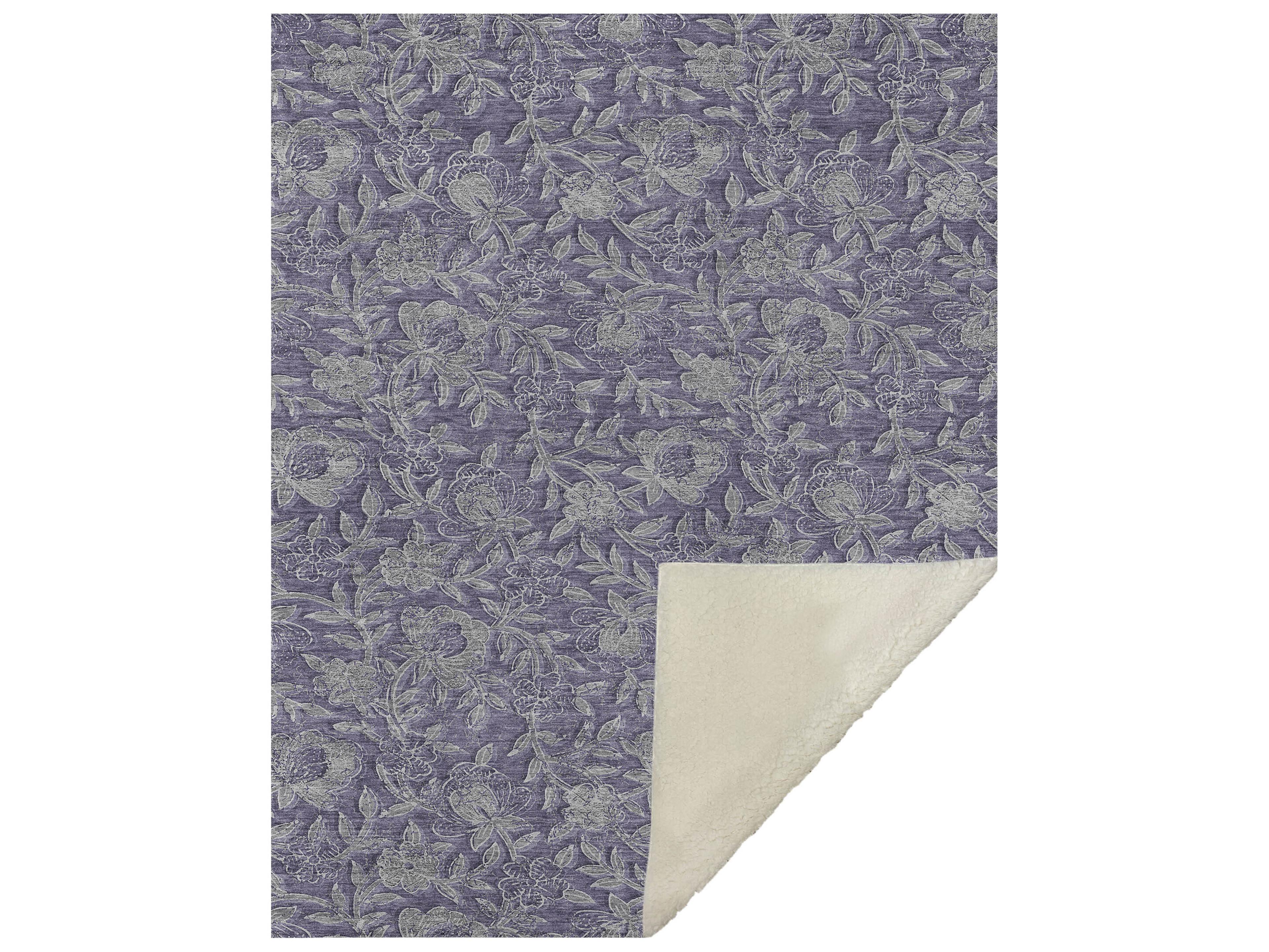 Dalyn Sherpa Purple Polyester Throw
