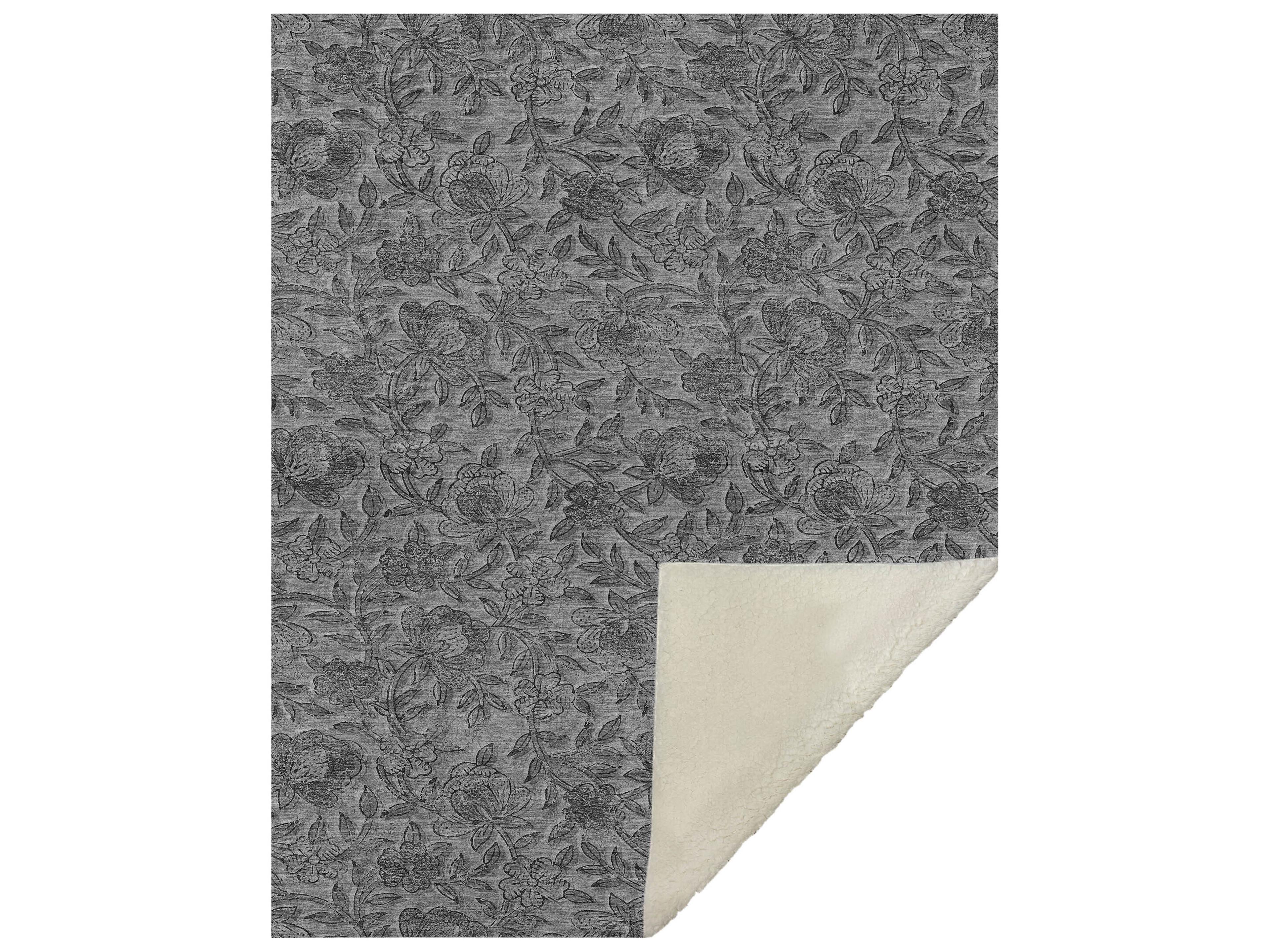 Dalyn Sherpa Gray Polyester Throw