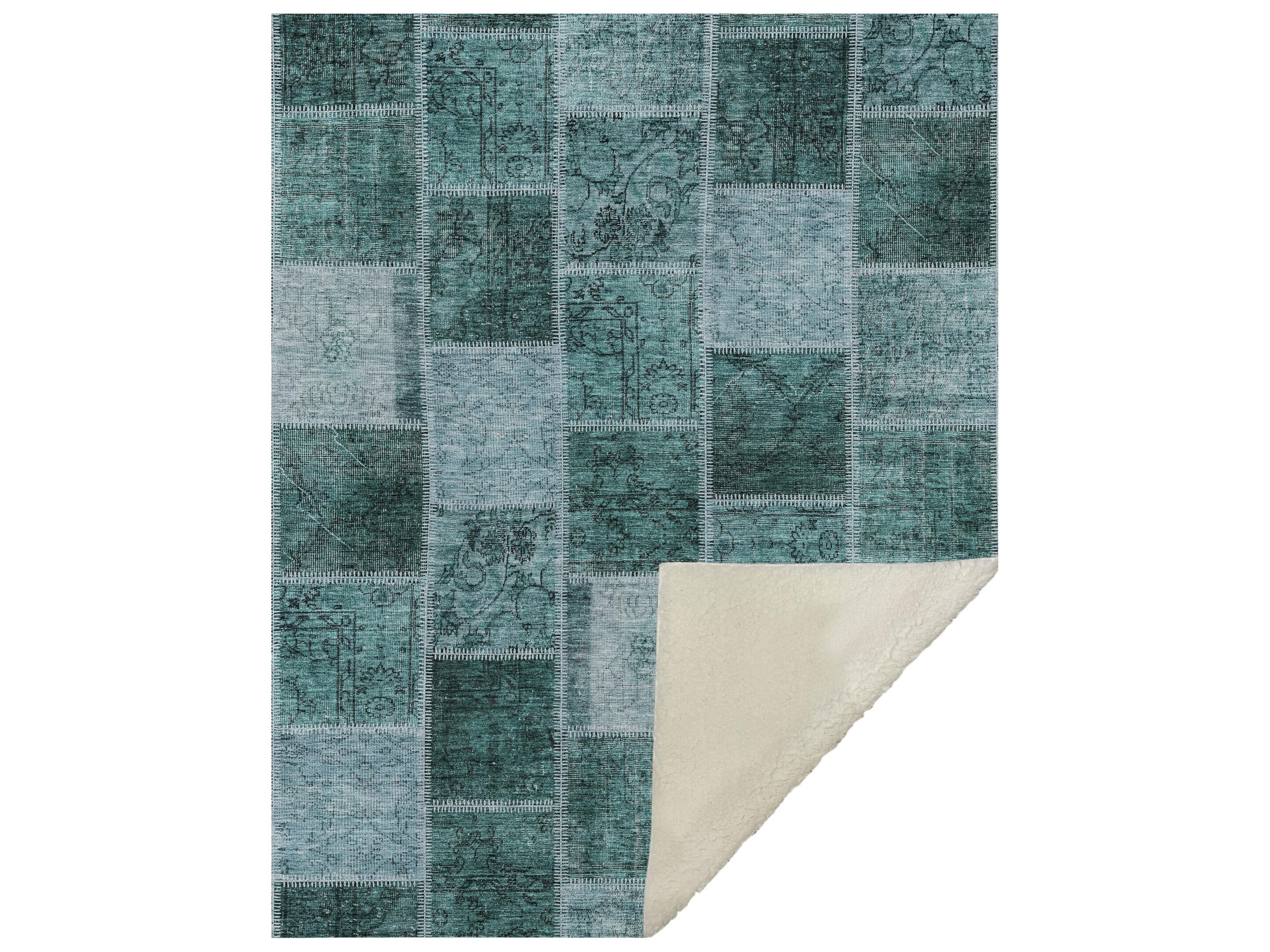 Dalyn Sherpa Teal Polyester Throw