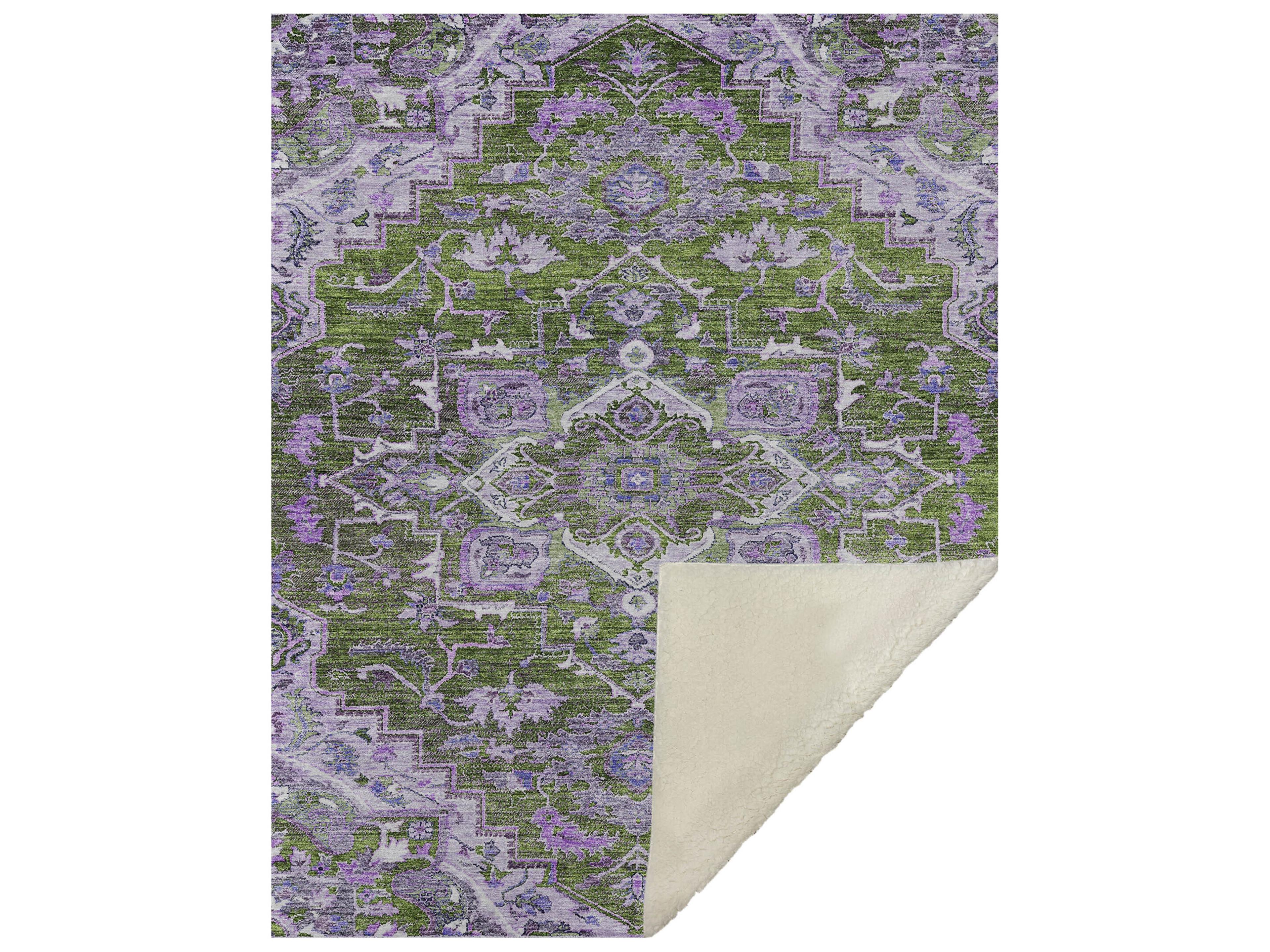 Dalyn Sherpa Green Polyester Throw