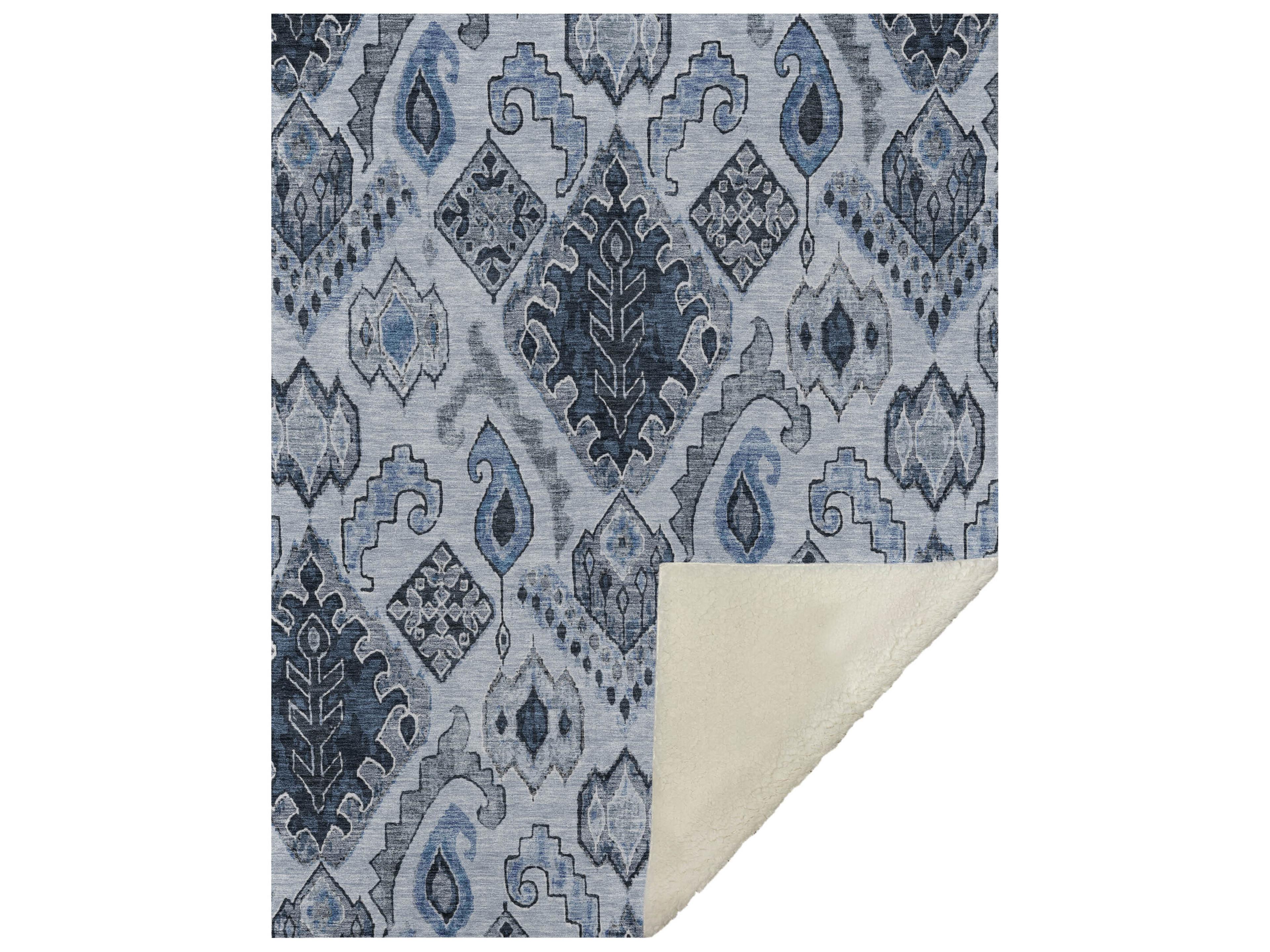 Dalyn Sherpa Blue Polyester Throw