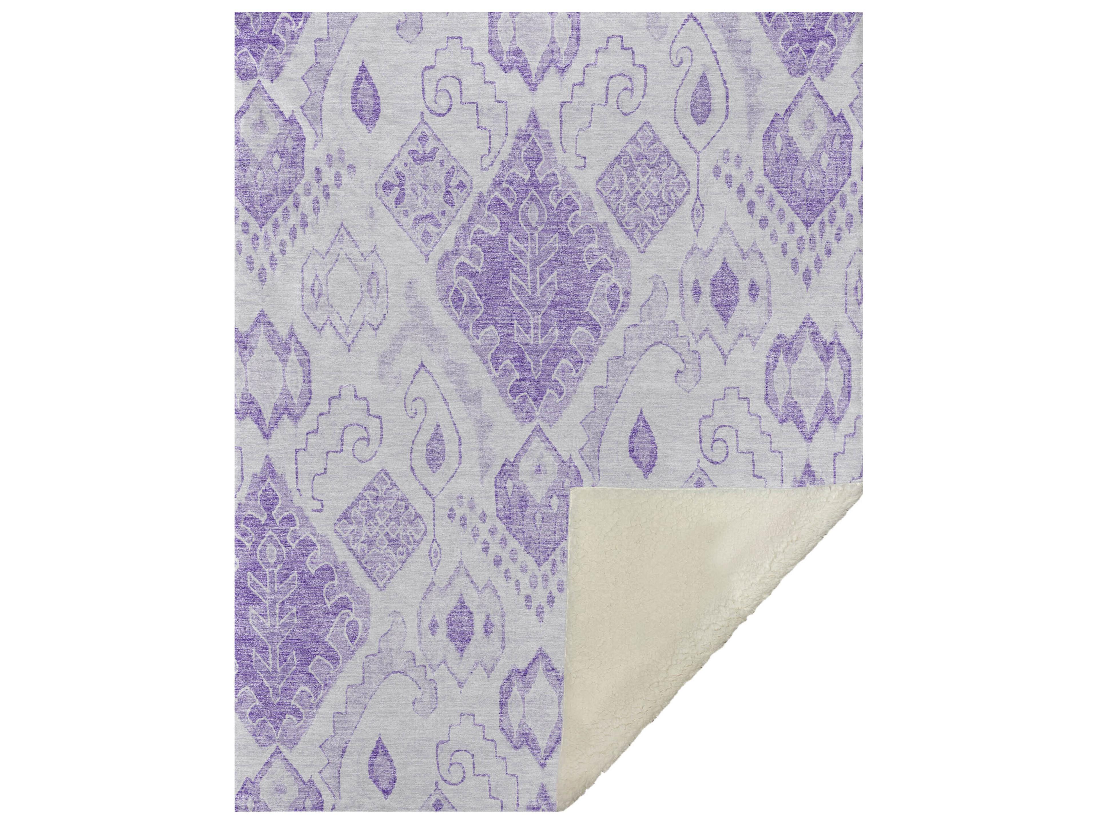 Dalyn Sherpa Purple Polyester Throw