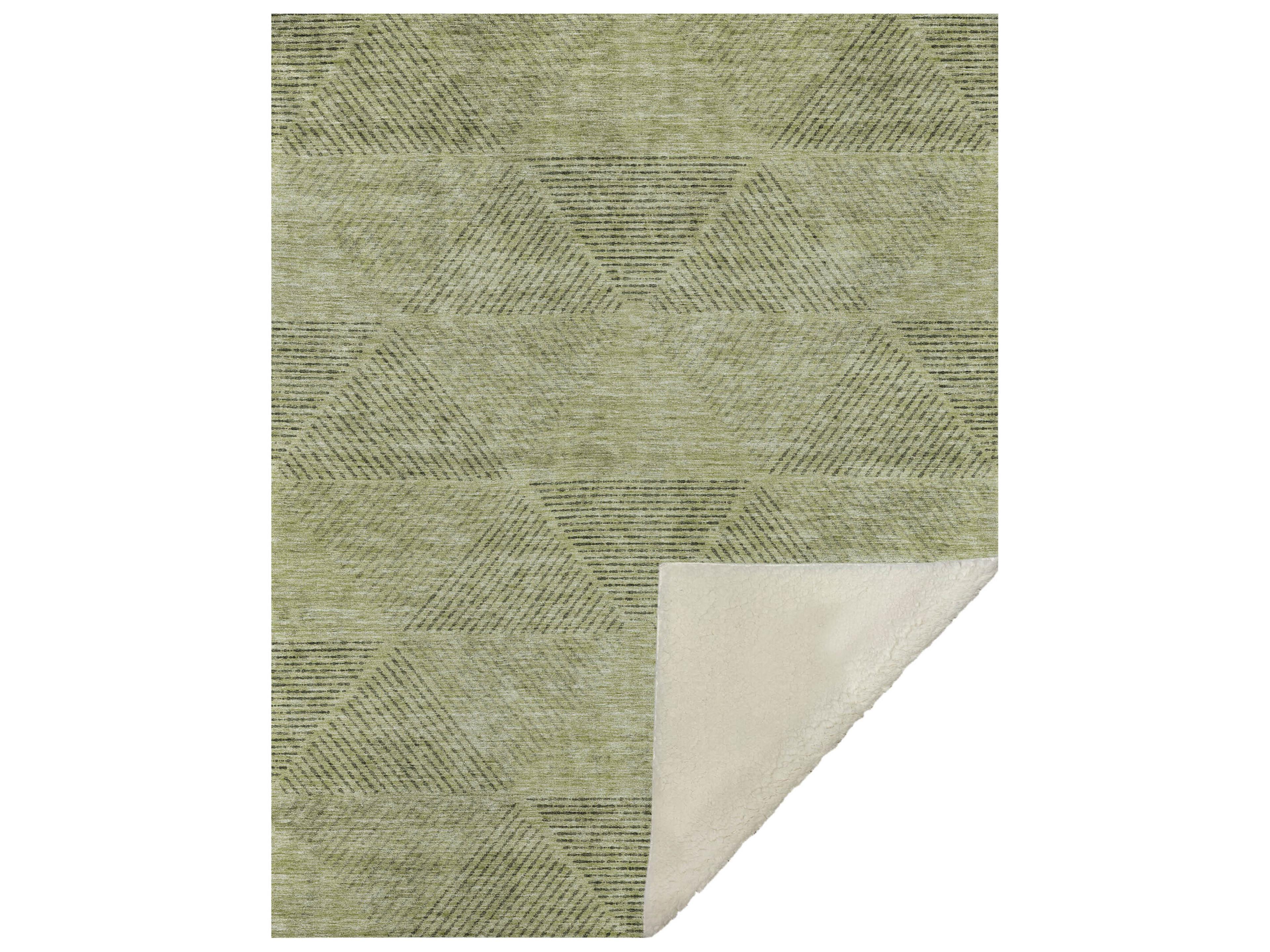 Dalyn Sherpa Green Polyester Throw