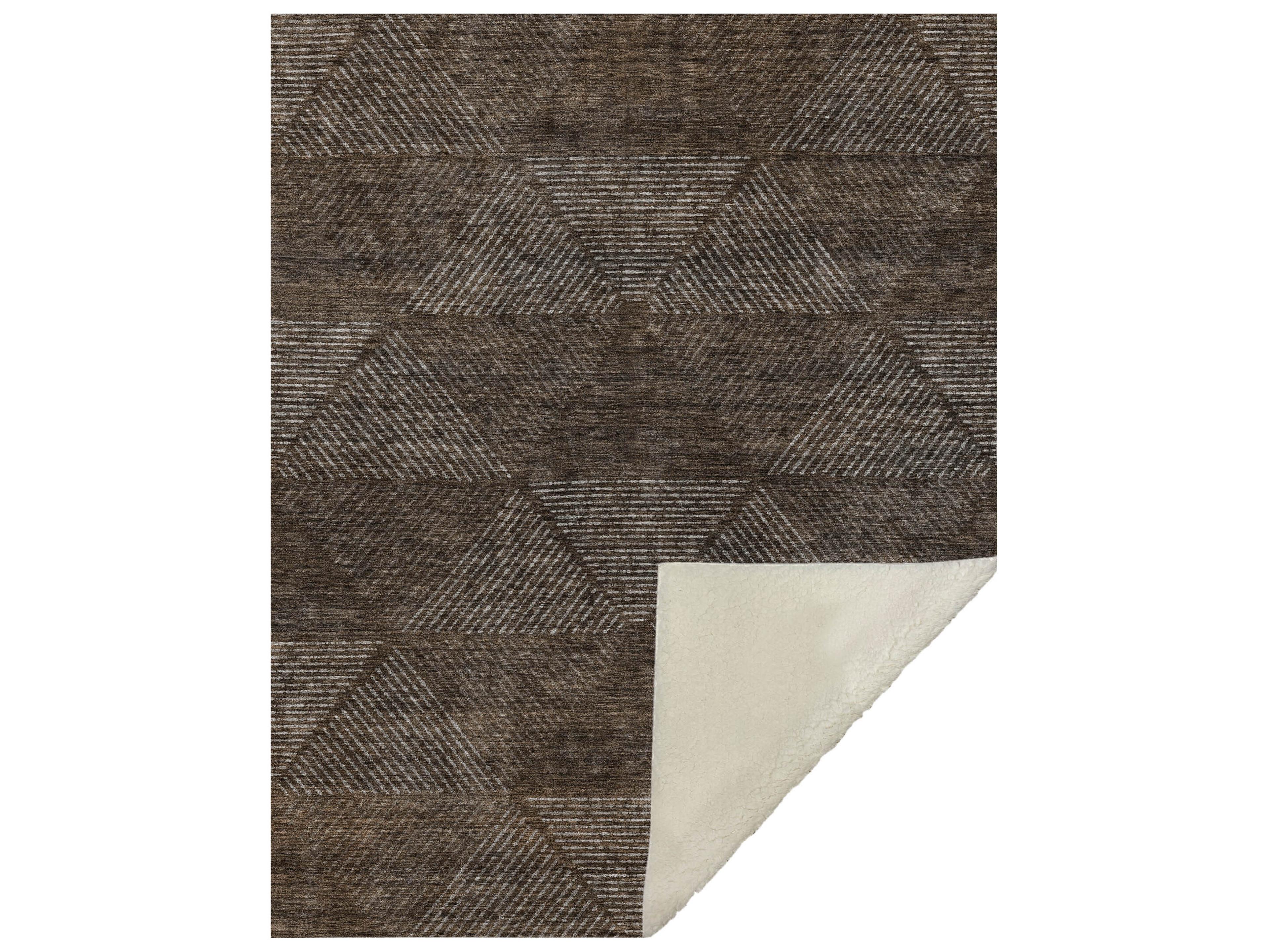 Dalyn Sherpa Brown Polyester Throw