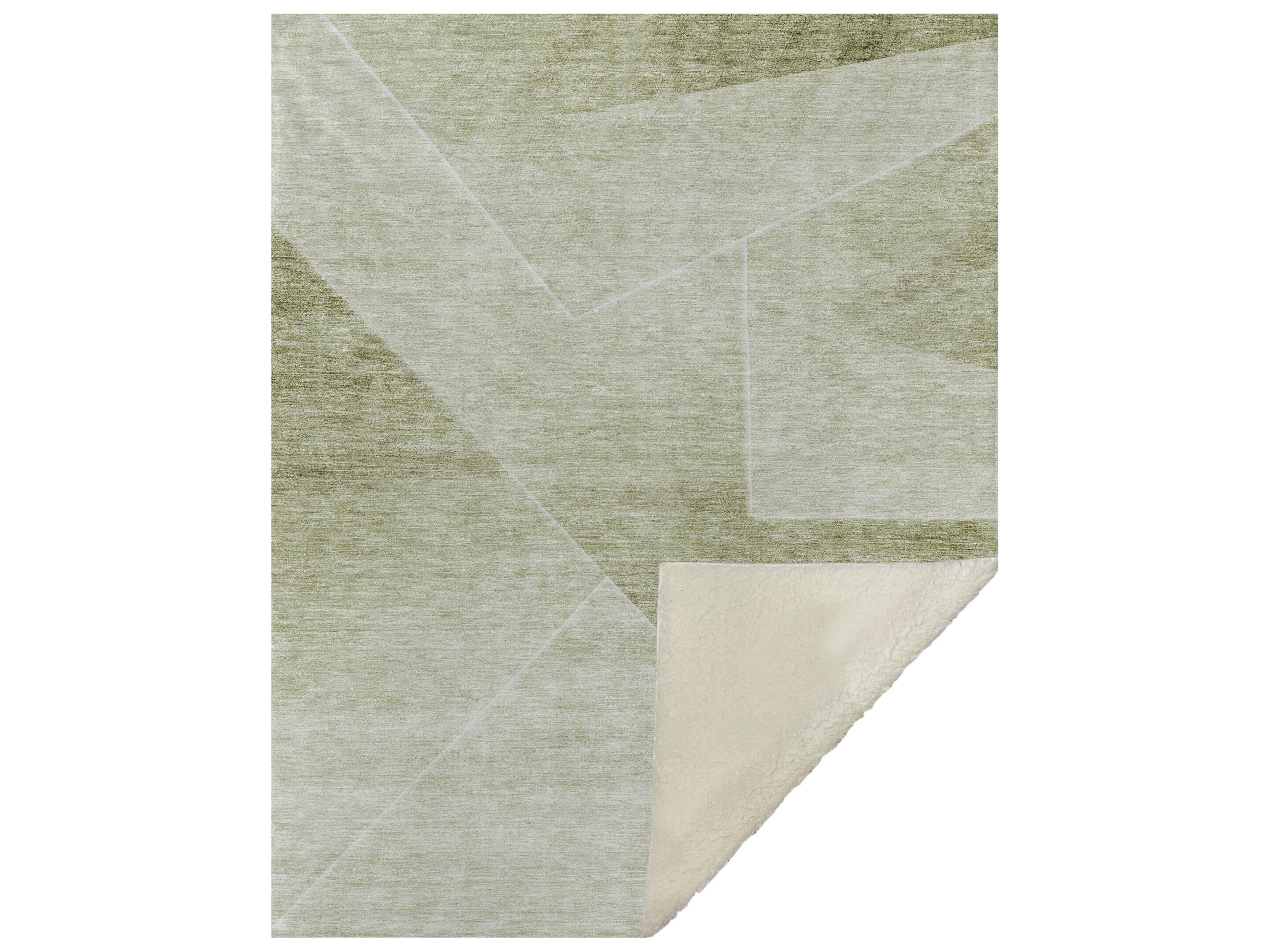 Dalyn Sherpa Green Polyester Throw