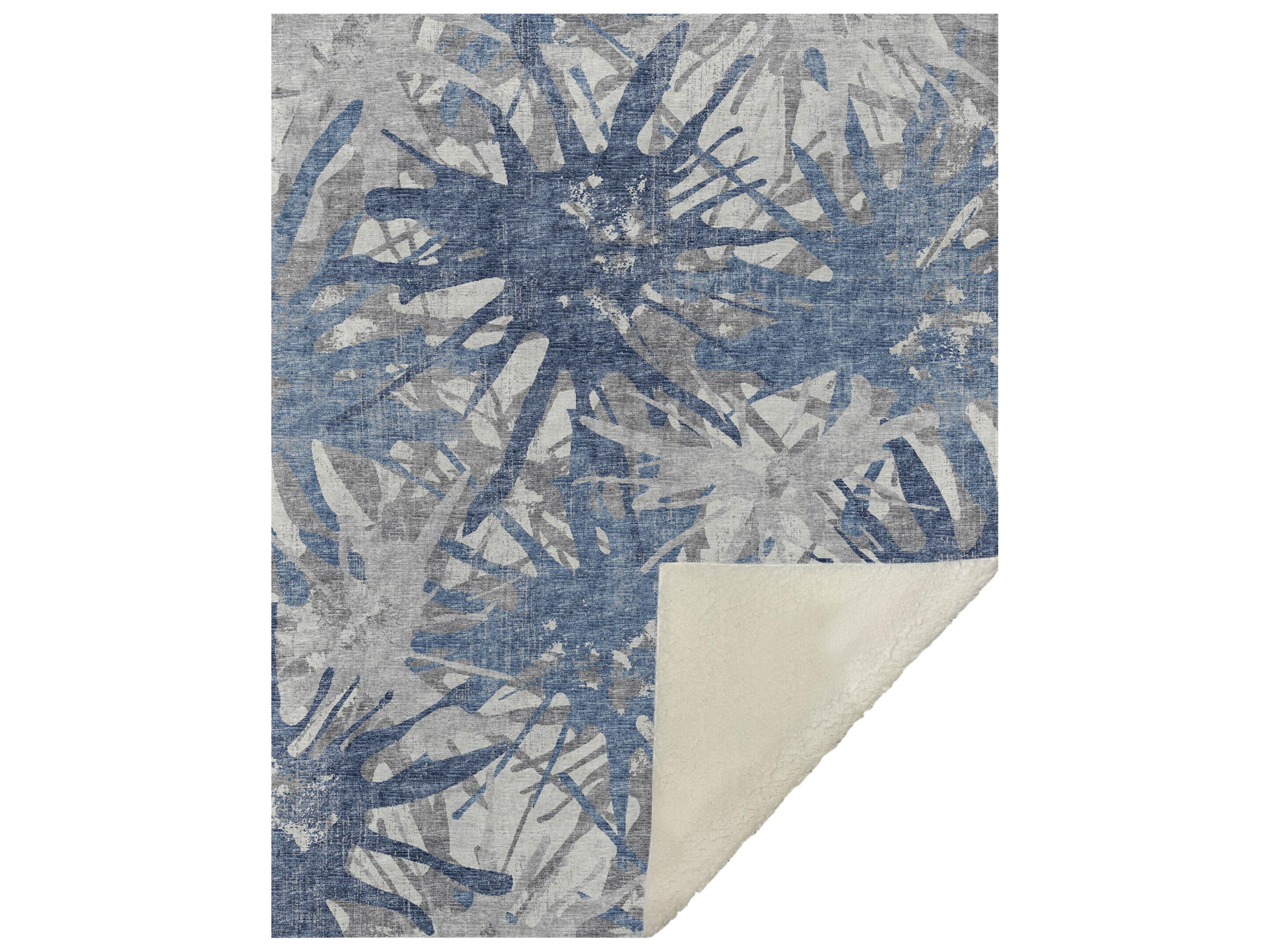 Dalyn Sherpa Blue Polyester Throw