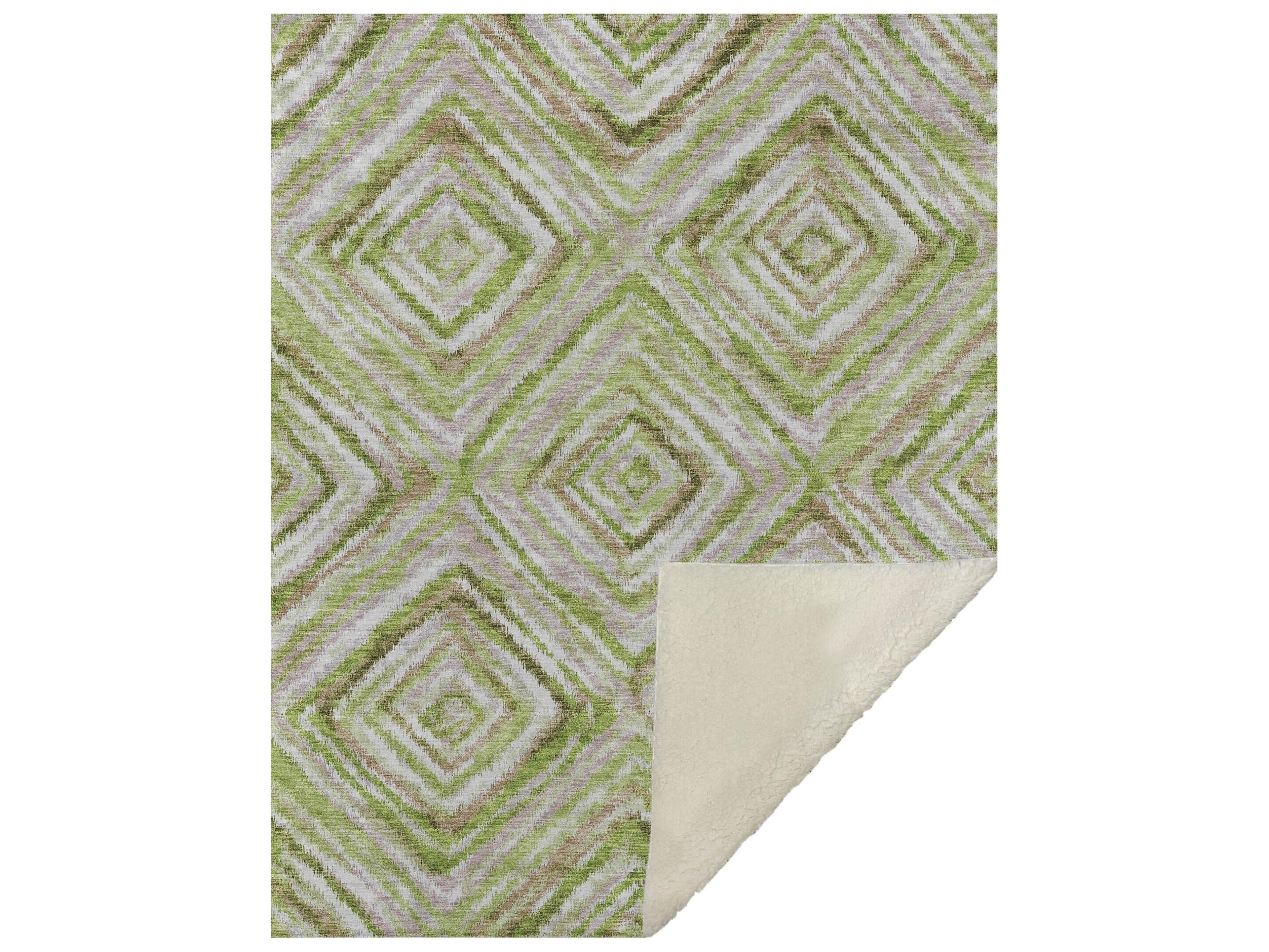 Dalyn Sherpa Green Polyester Throw