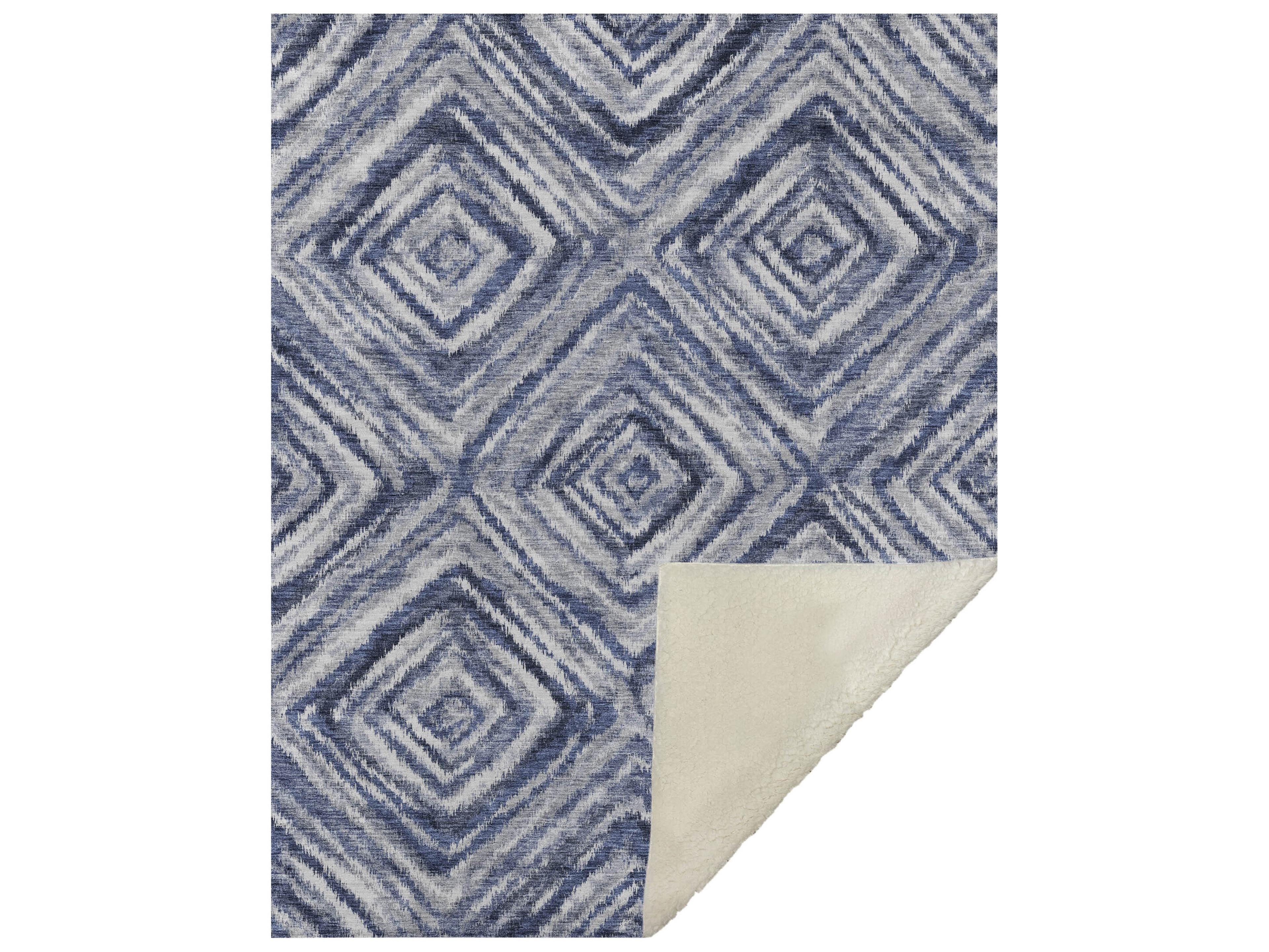 Dalyn Sherpa Blue Polyester Throw