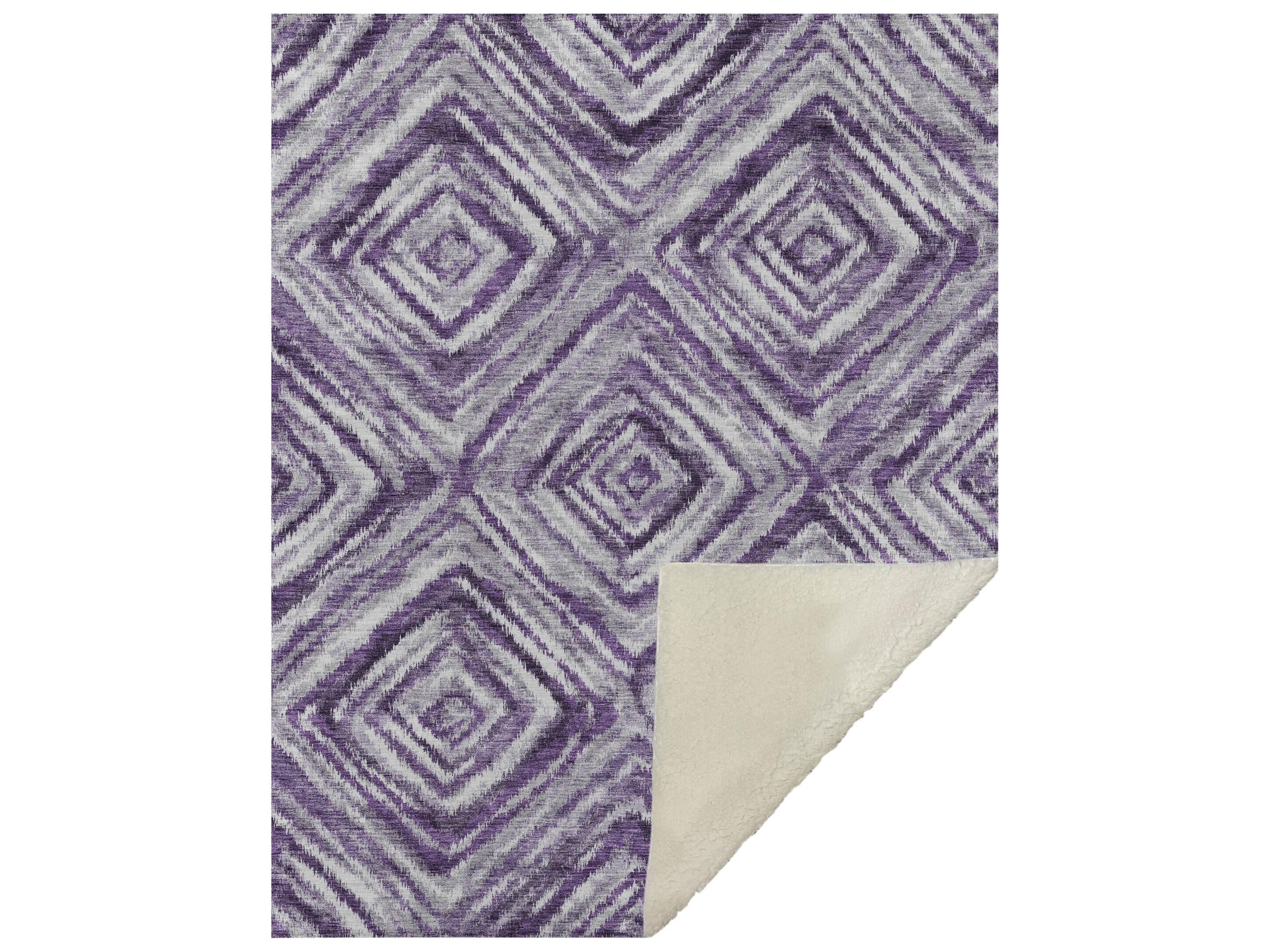 Dalyn Sherpa Purple Polyester Throw
