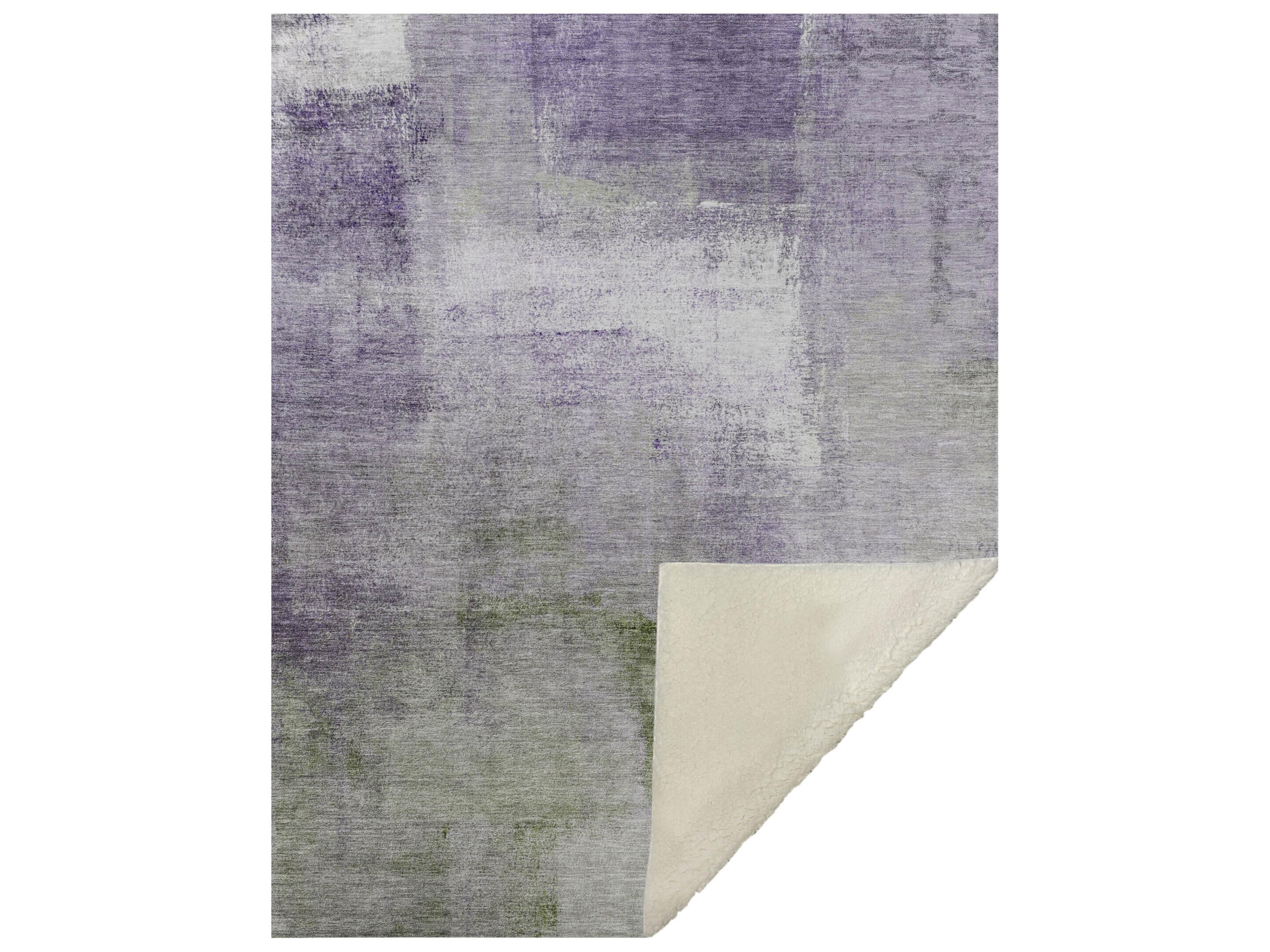 Dalyn Sherpa Purple Polyester Throw