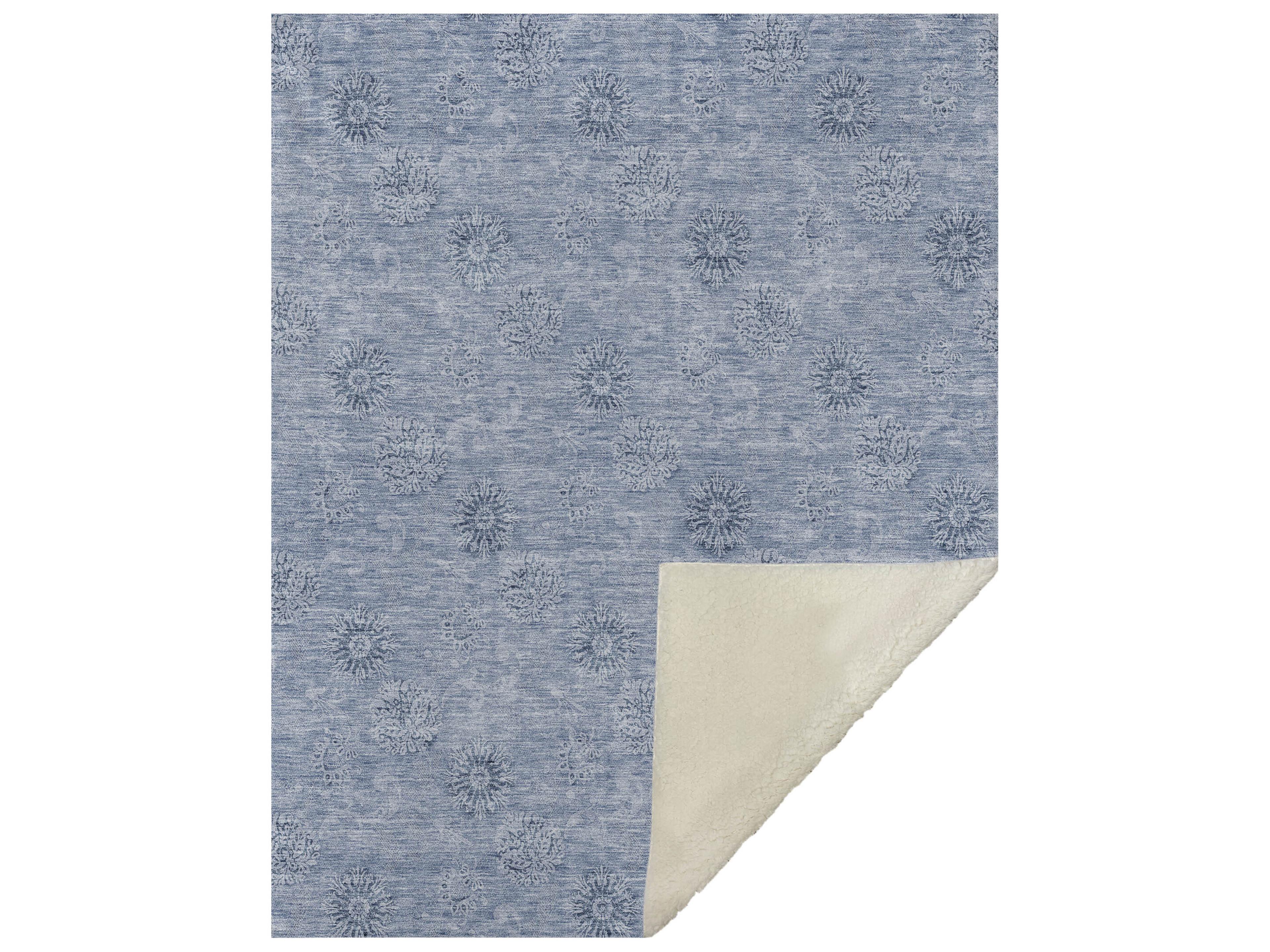 Dalyn Sherpa Blue Polyester Throw