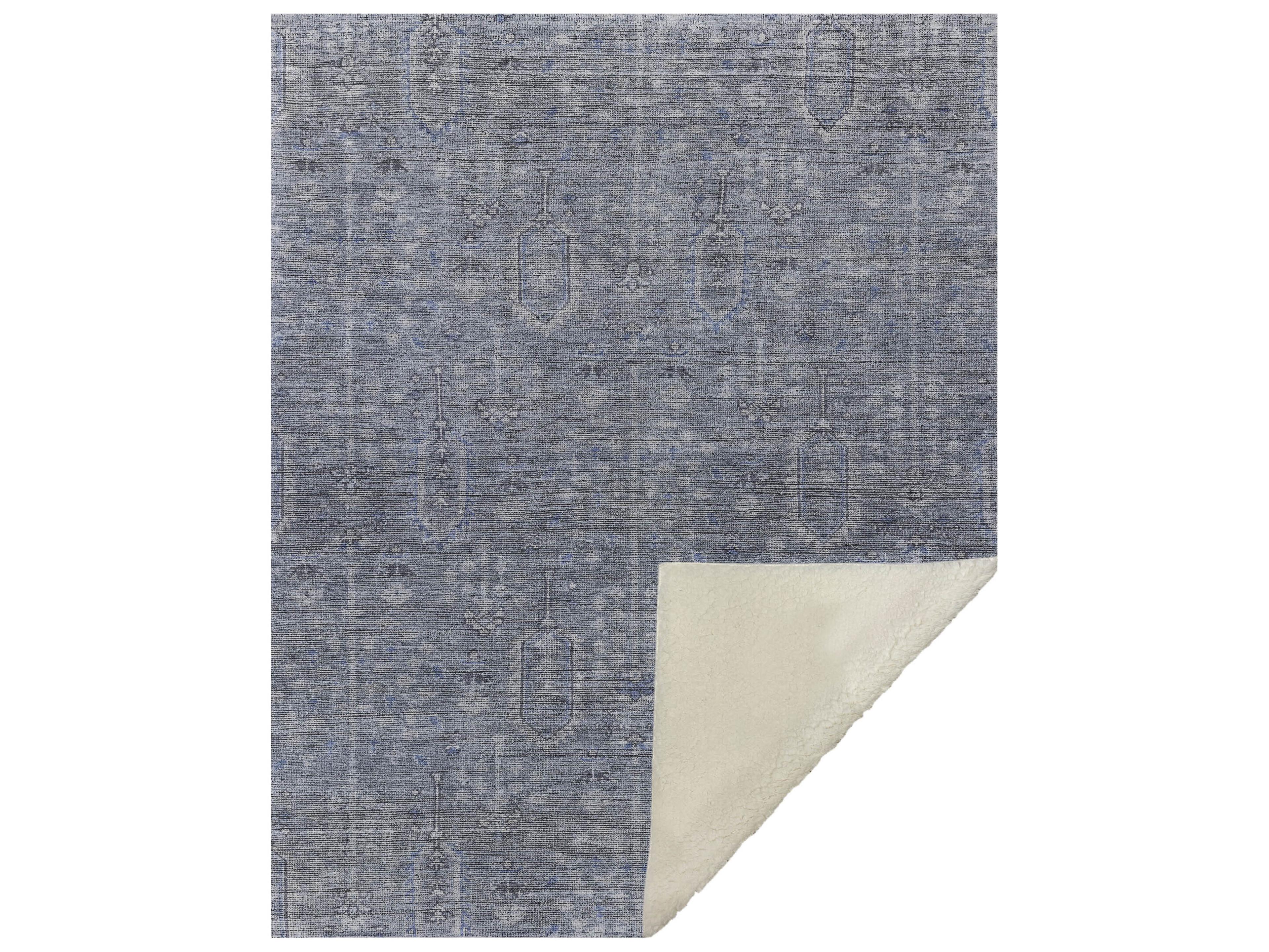 Dalyn Sherpa Blue Polyester Throw