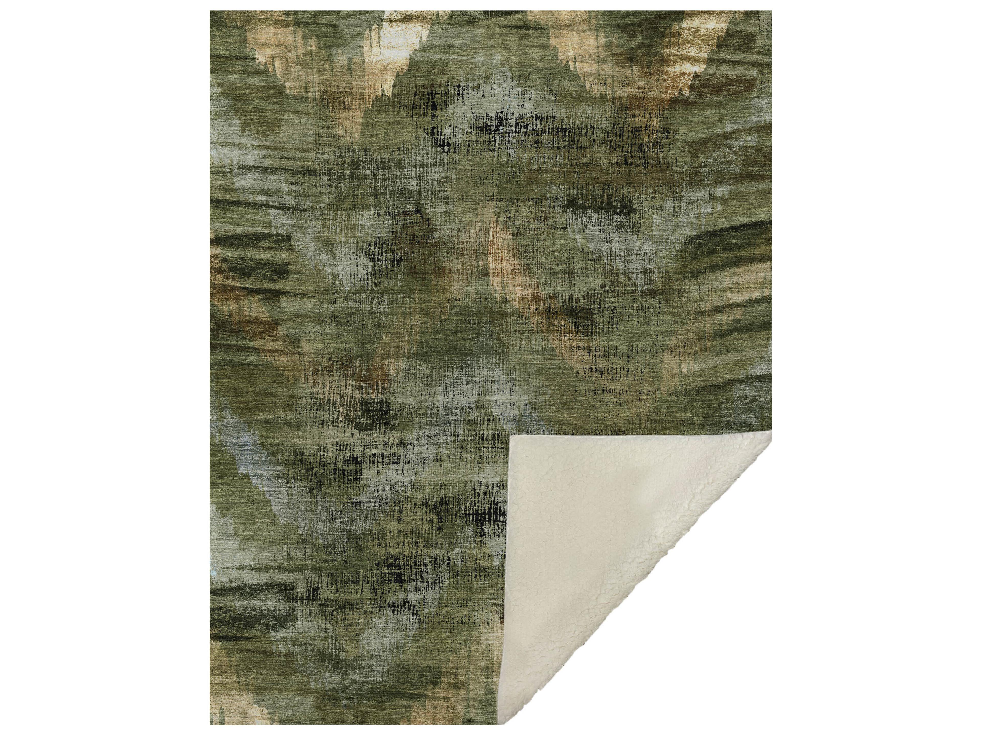 Dalyn Sherpa Green Polyester Throw