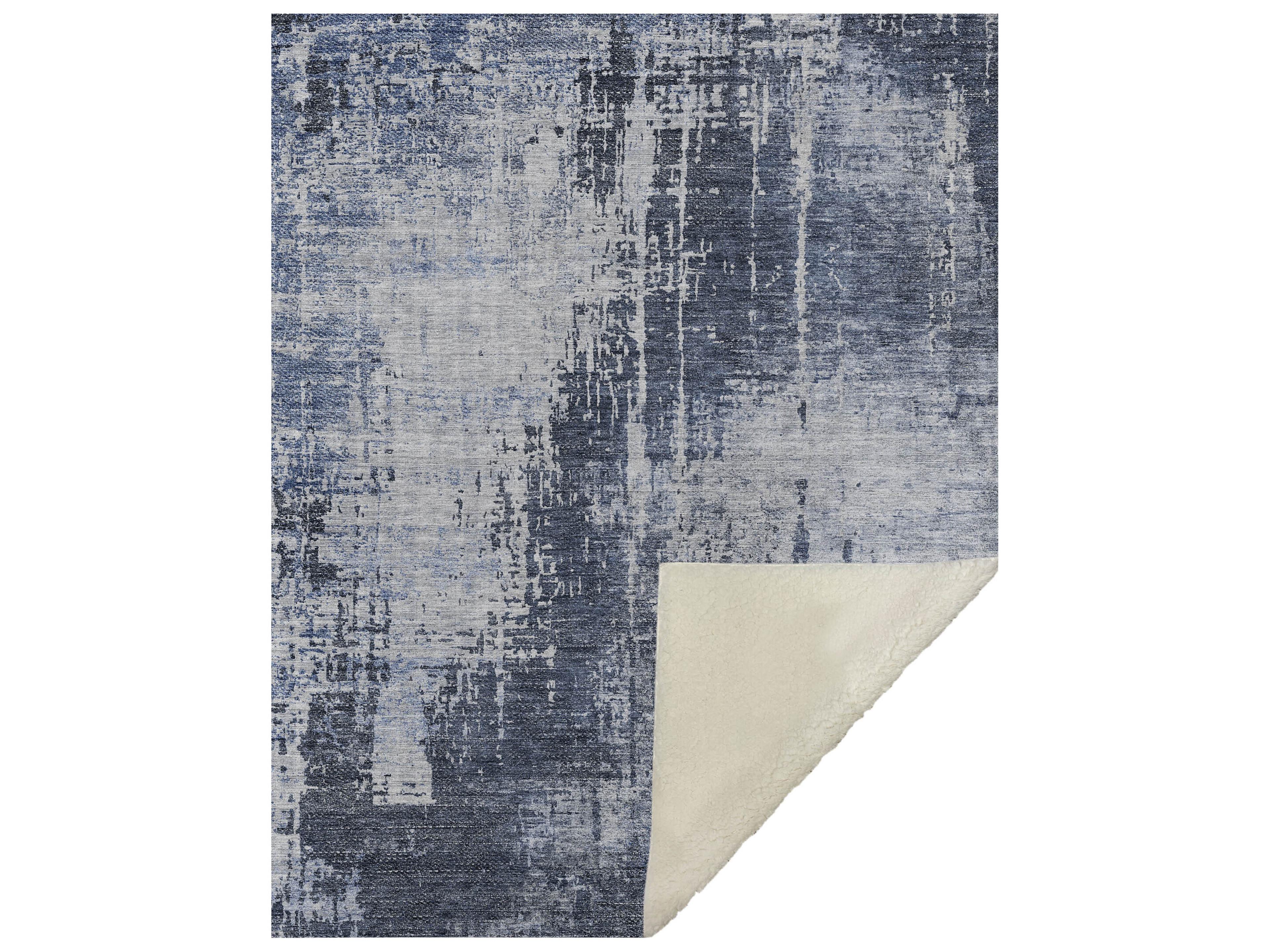Dalyn Sherpa Blue Polyester Throw