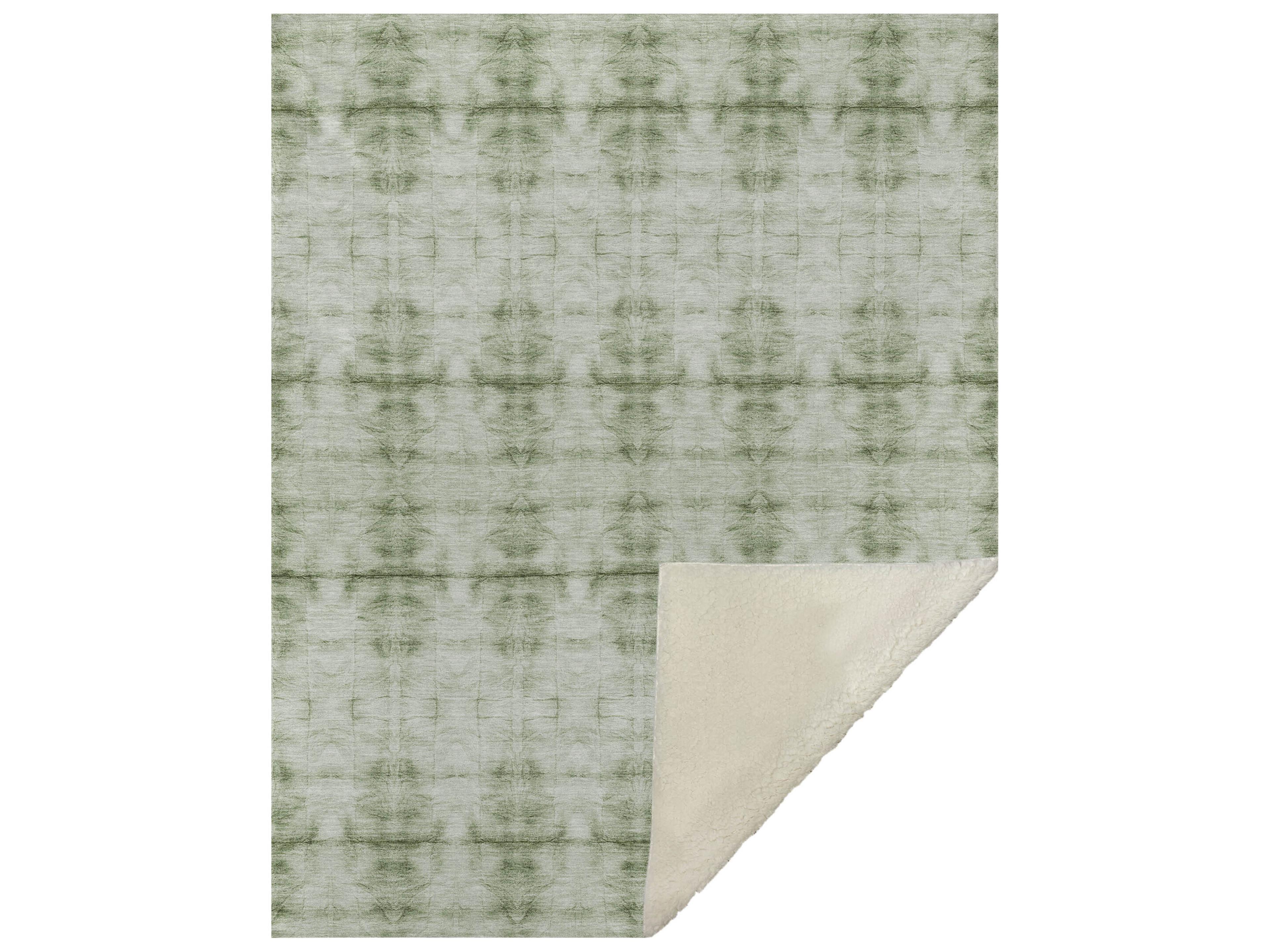 Dalyn Sherpa Green Polyester Throw