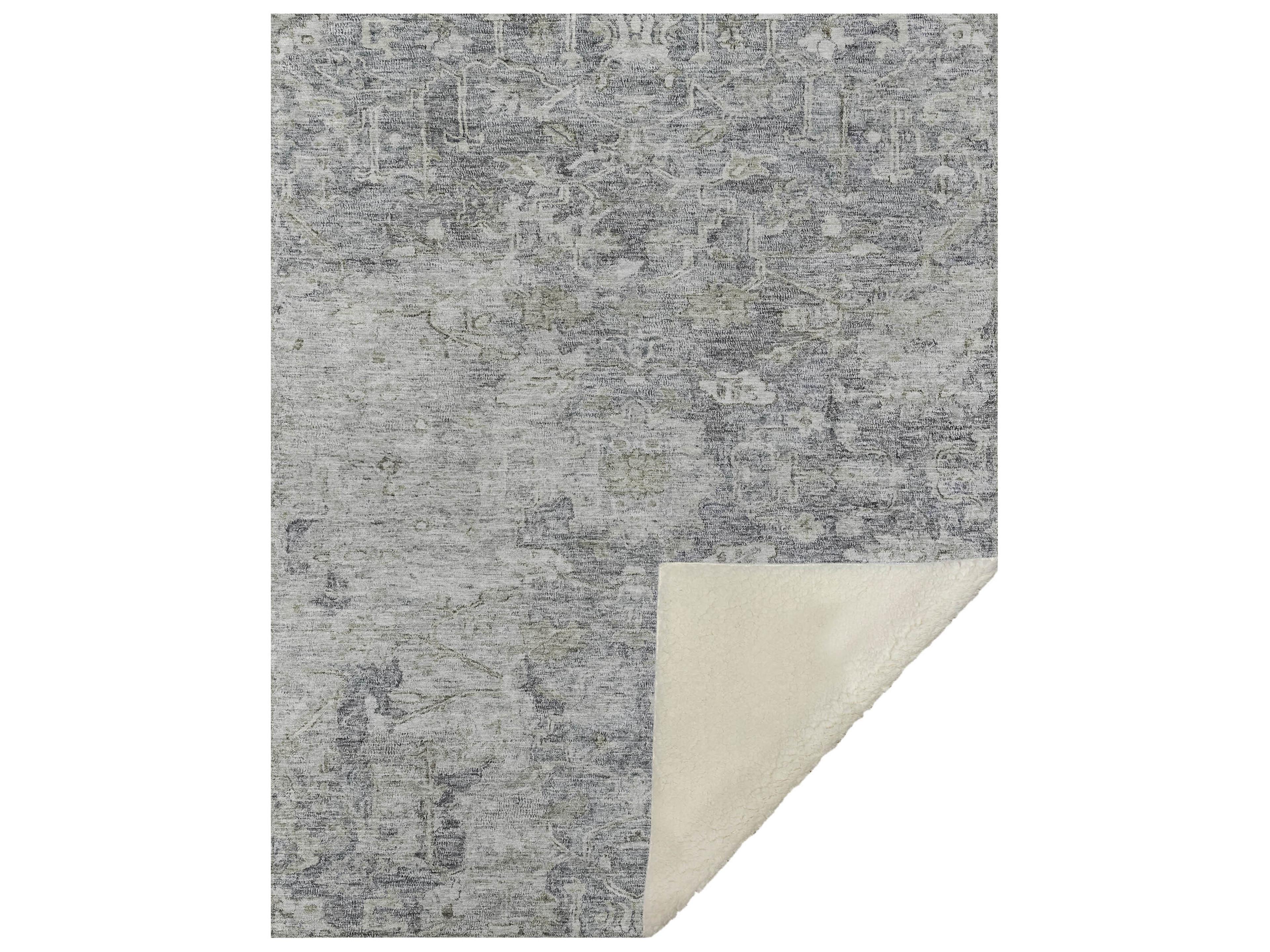 Dalyn Sherpa Gray Polyester Throw