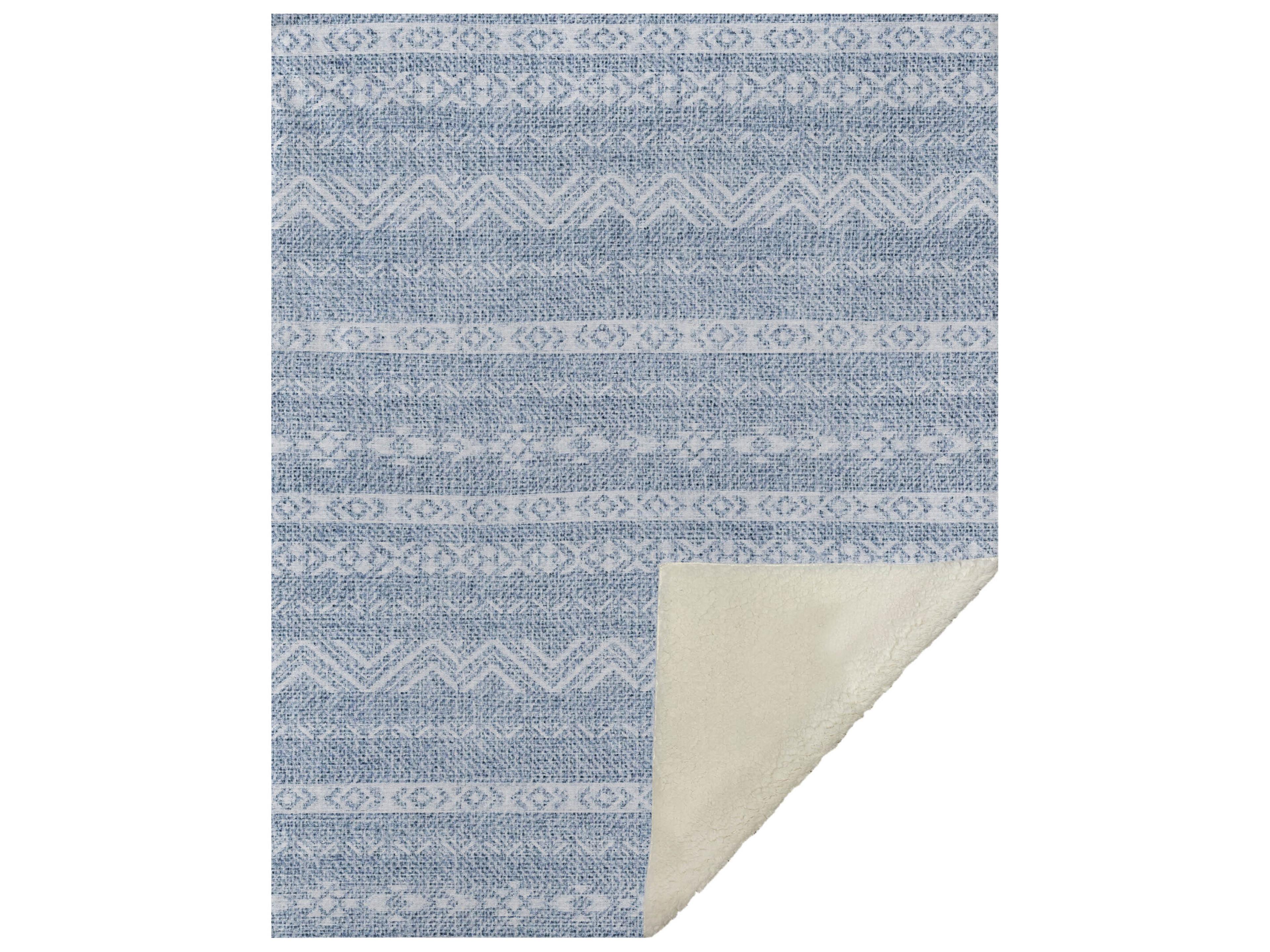 Dalyn Sherpa Blue Polyester Throw