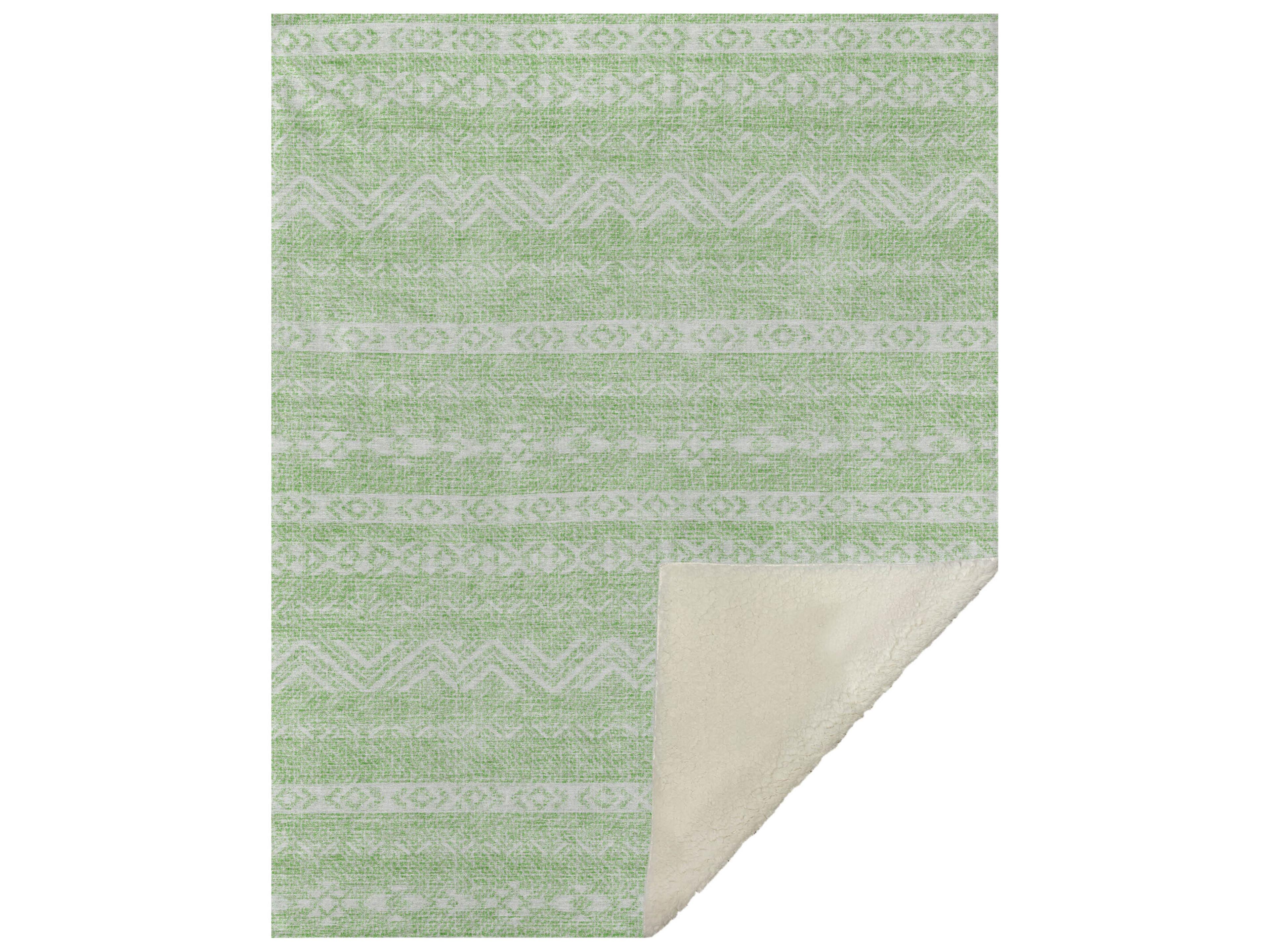 Dalyn Sherpa Green Polyester Throw