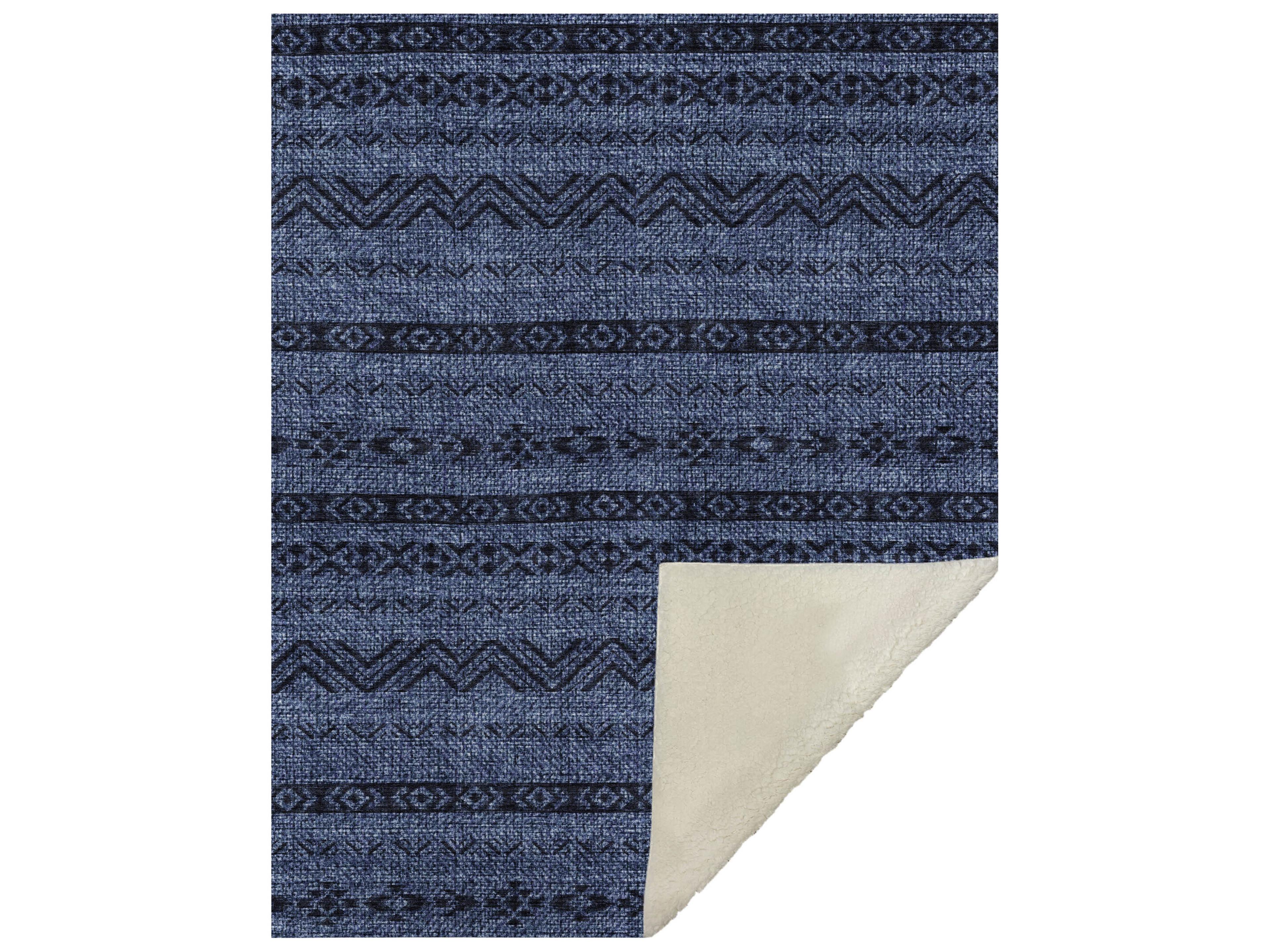 Dalyn Sherpa Blue Polyester Throw