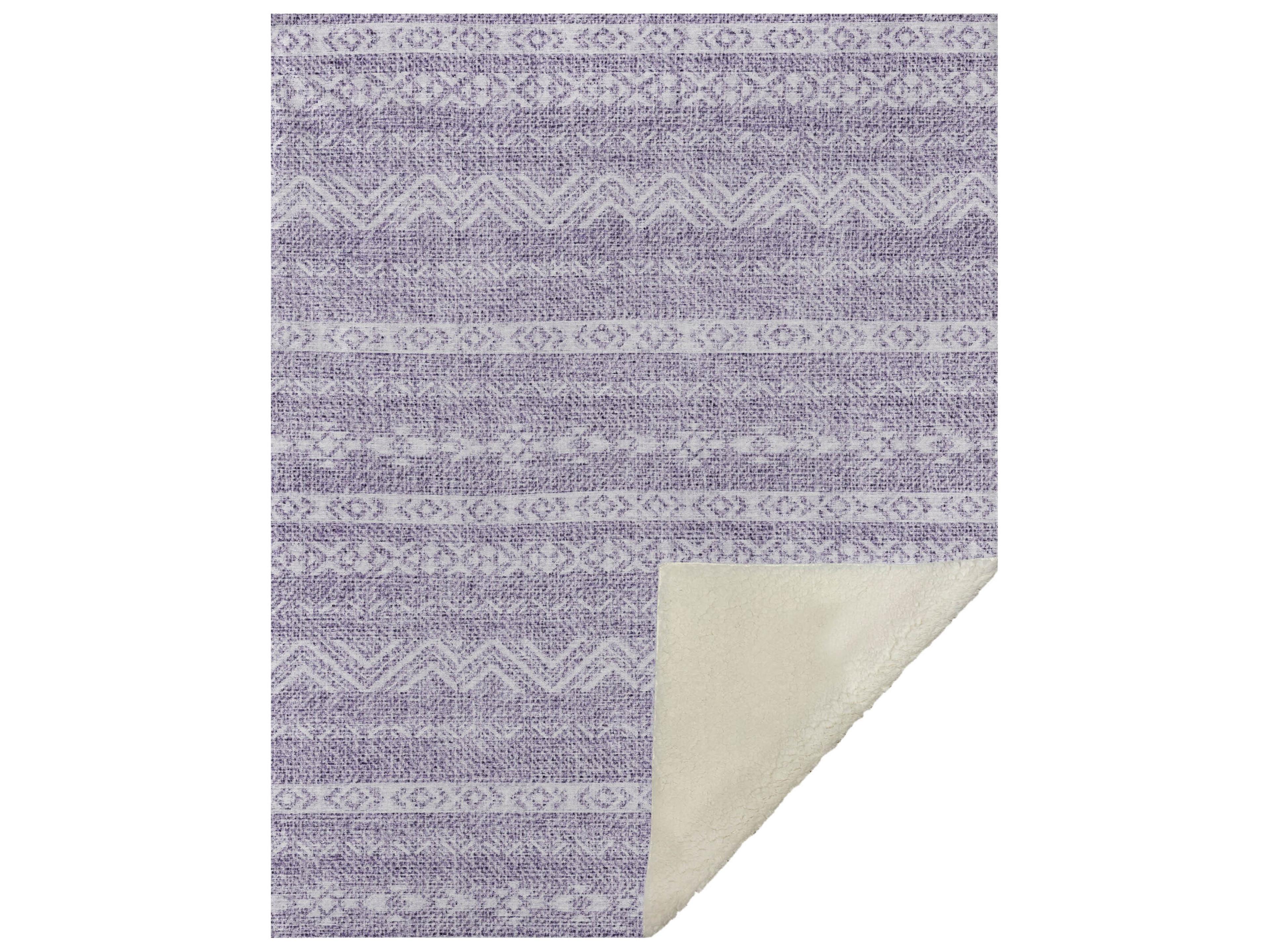 Dalyn Sherpa Purple Polyester Throw
