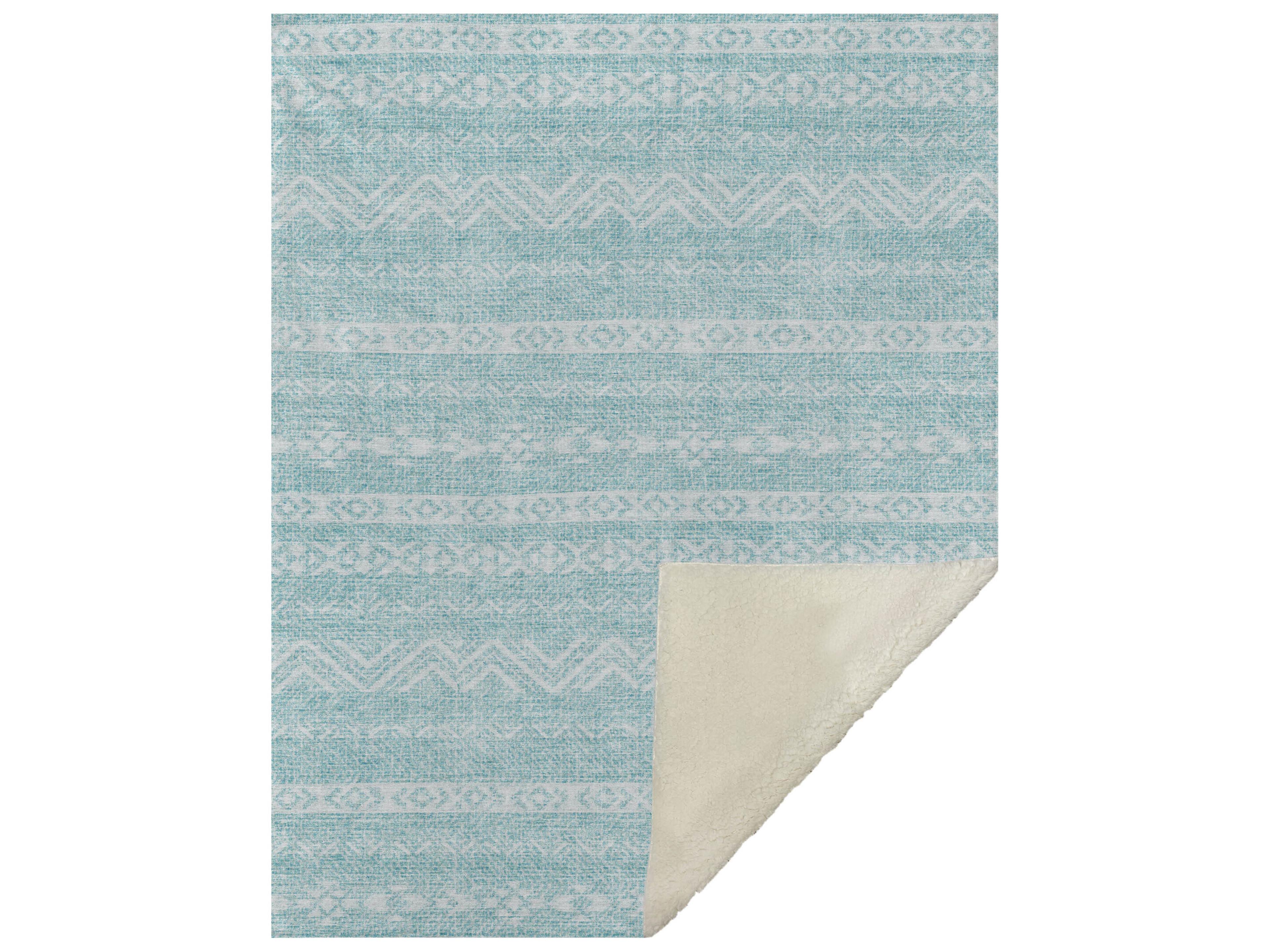 Dalyn Sherpa Teal Polyester Throw