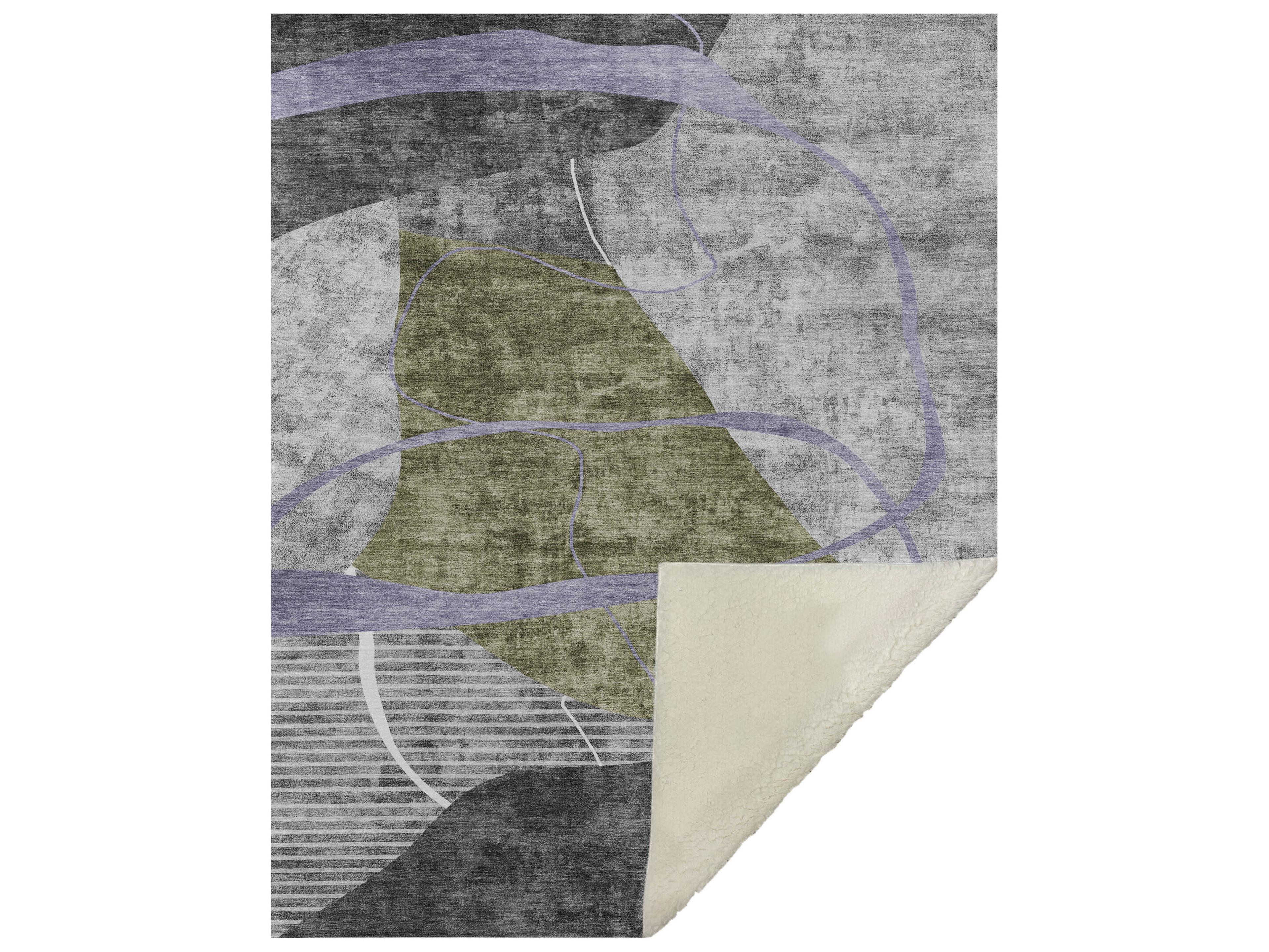 Dalyn Sherpa Green Polyester Throw