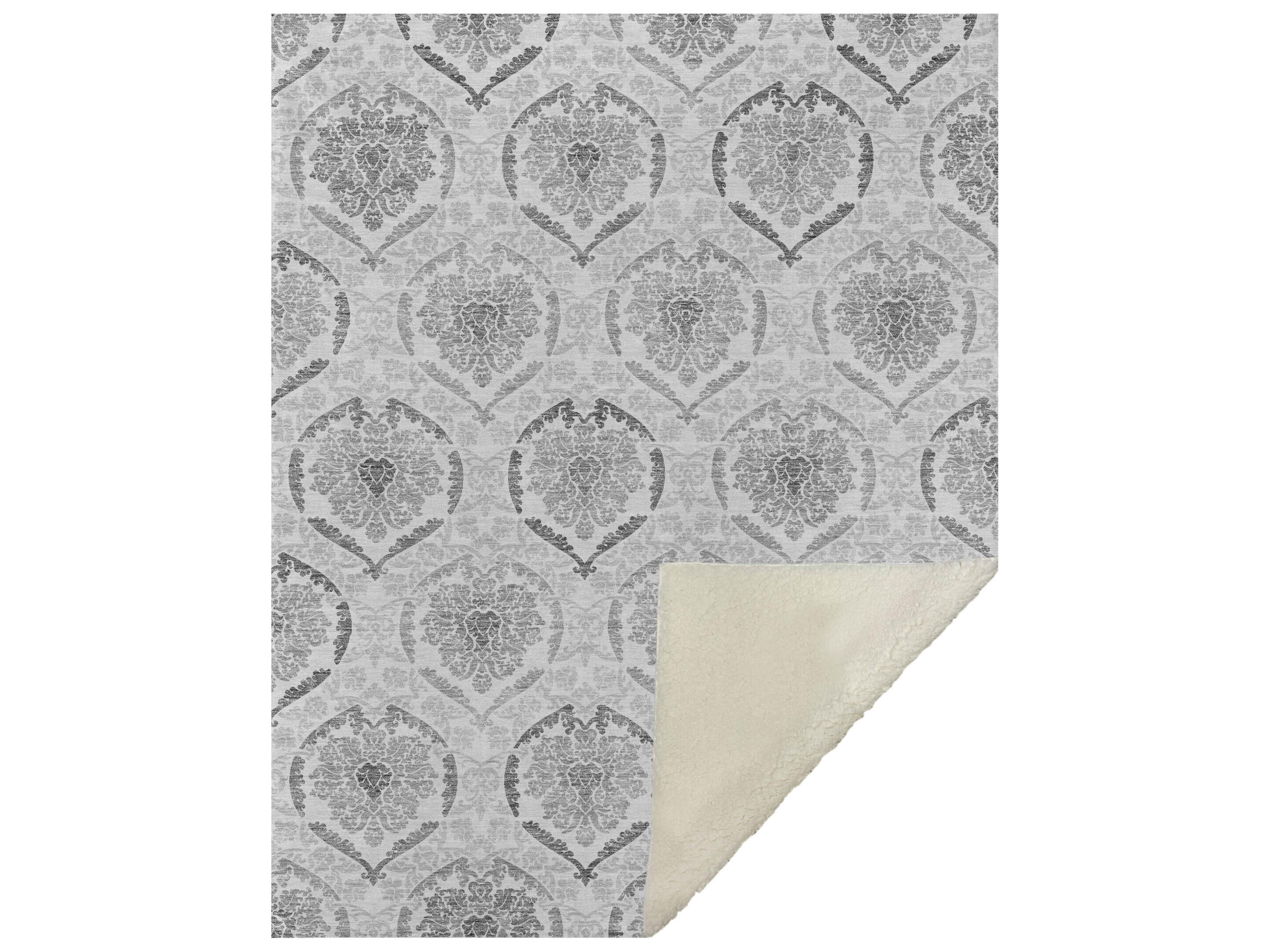 Dalyn Sherpa Gray Polyester Throw