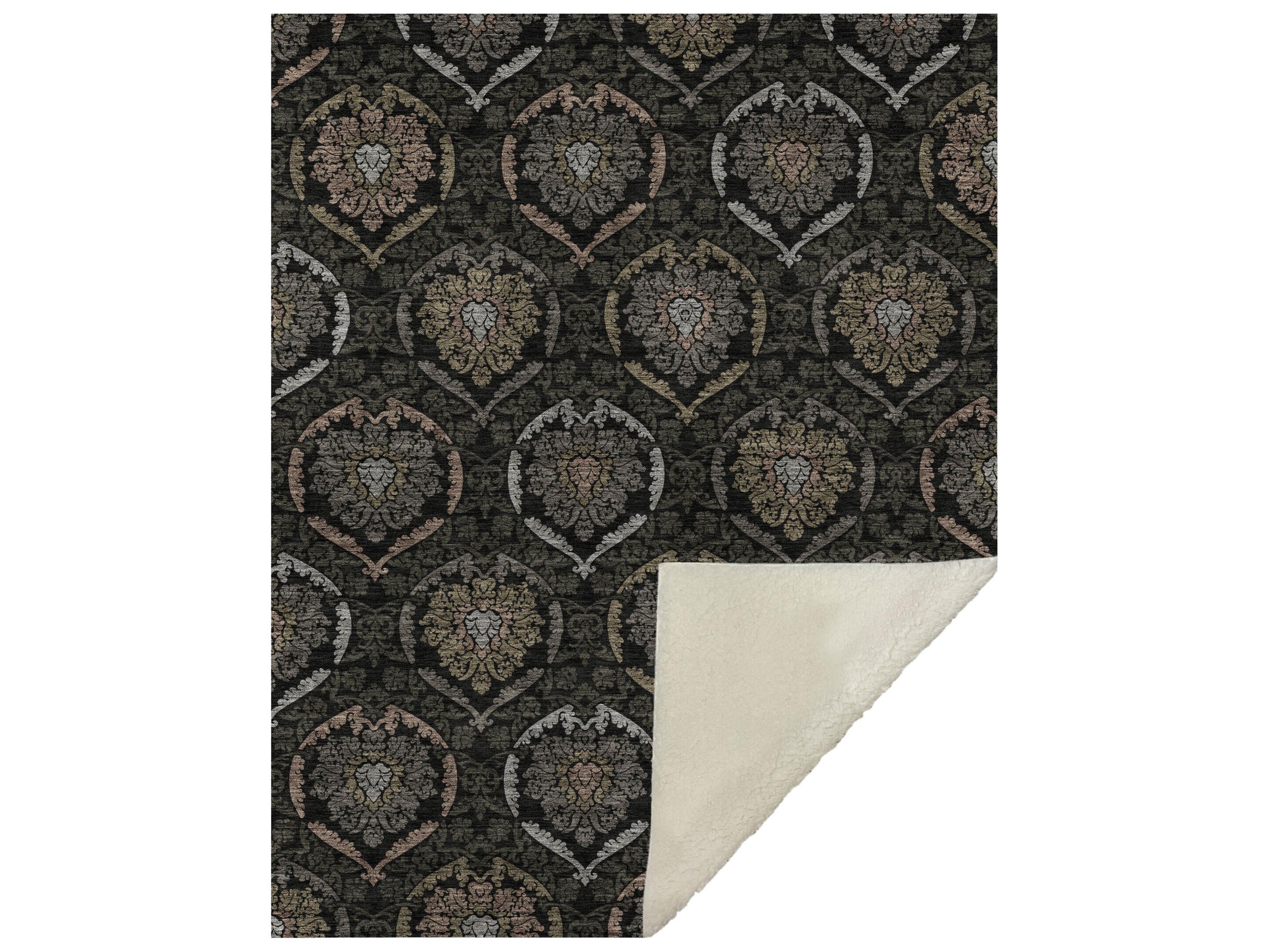 Dalyn Sherpa Black Polyester Throw