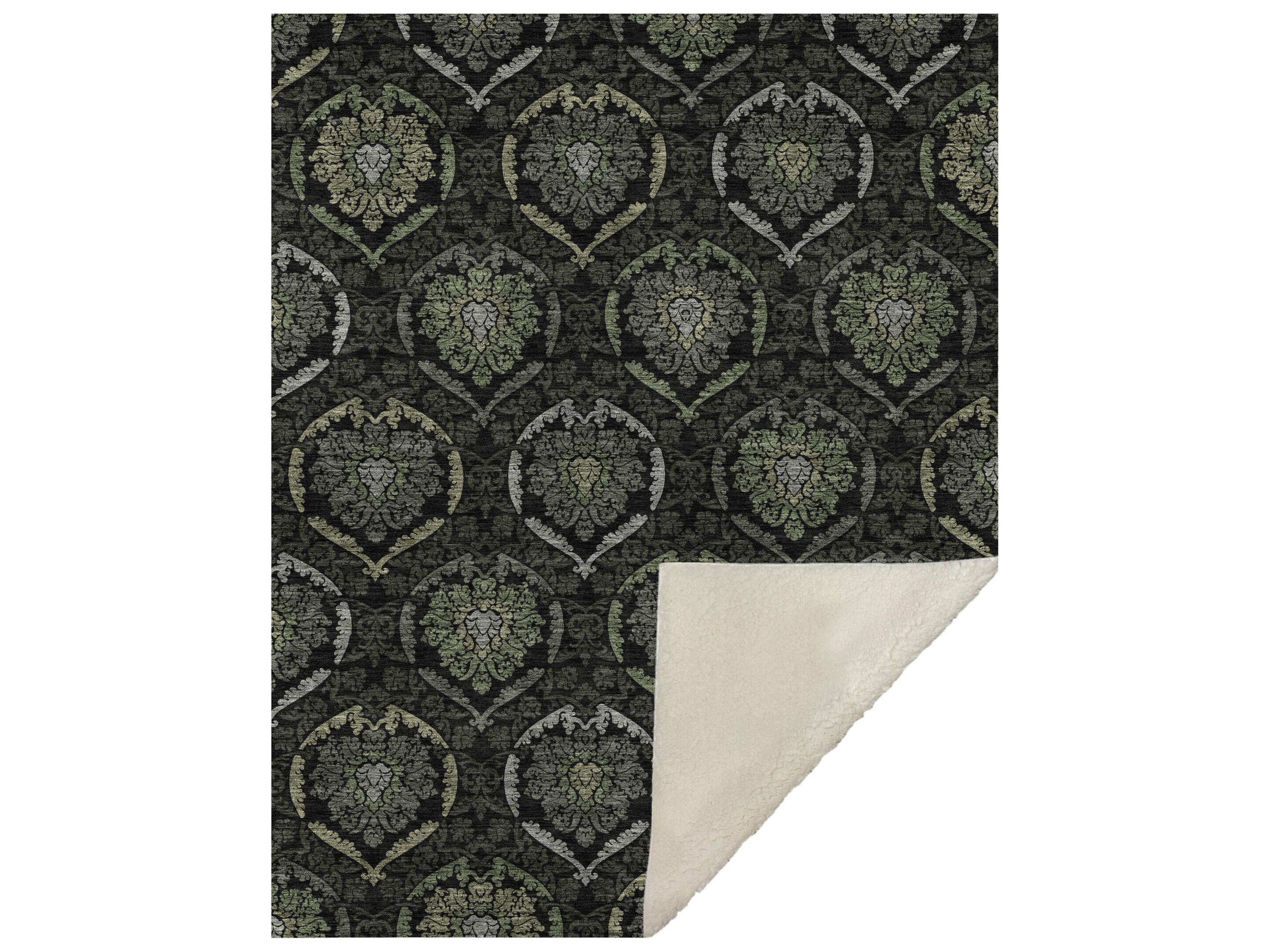 Dalyn Sherpa Green Polyester Throw