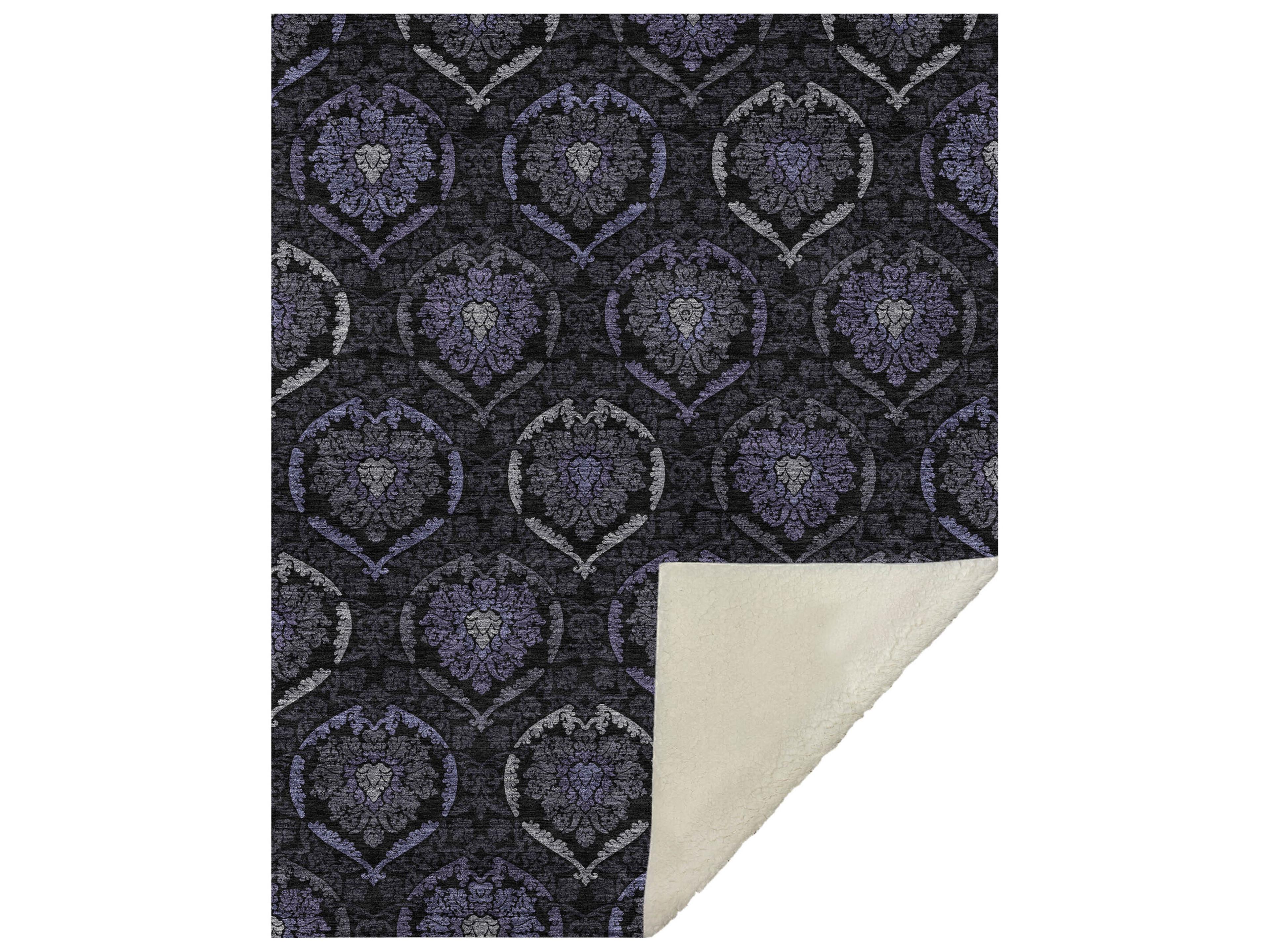 Dalyn Sherpa Purple Polyester Throw