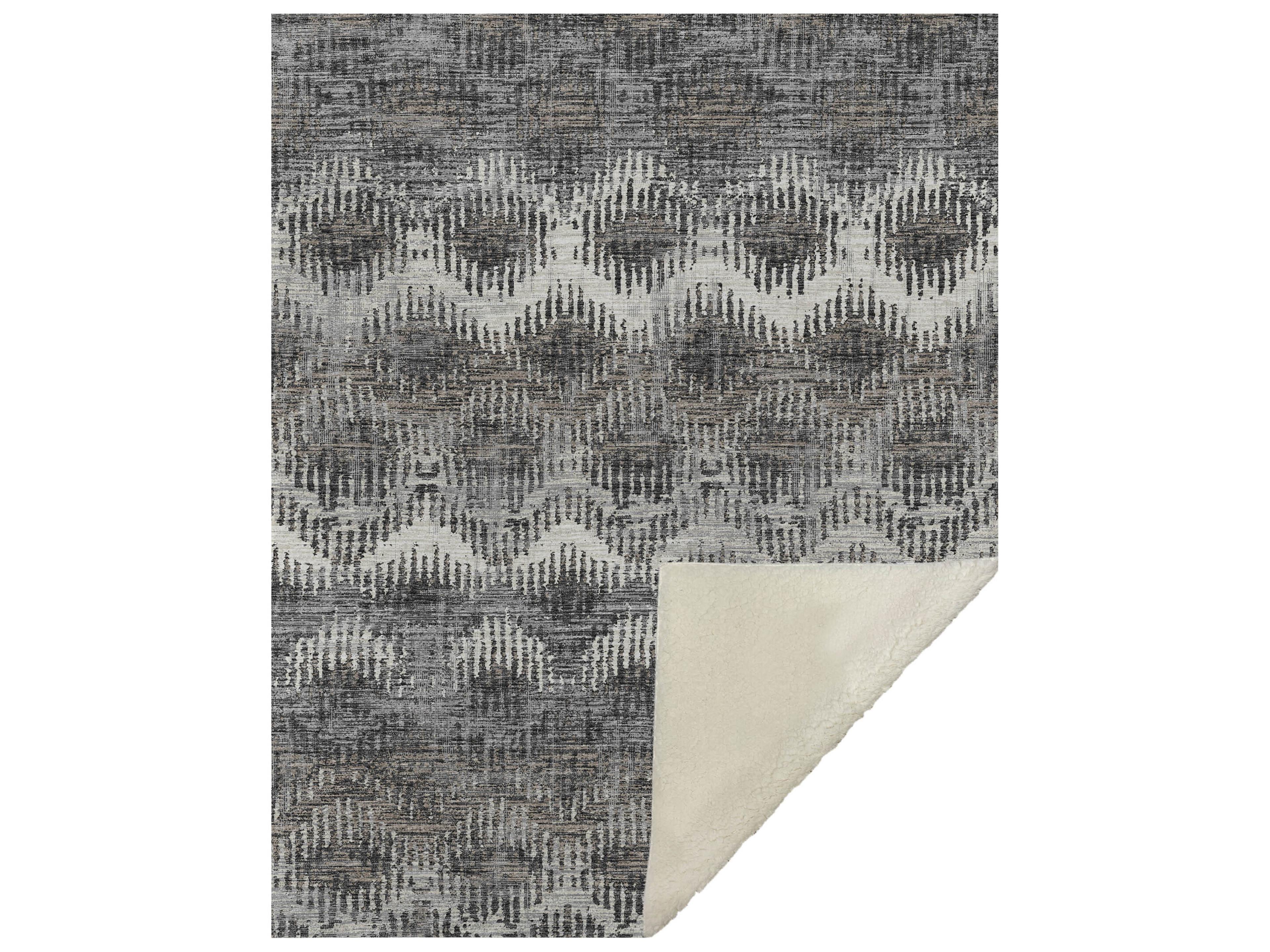 Dalyn Sherpa Gray Polyester Throw