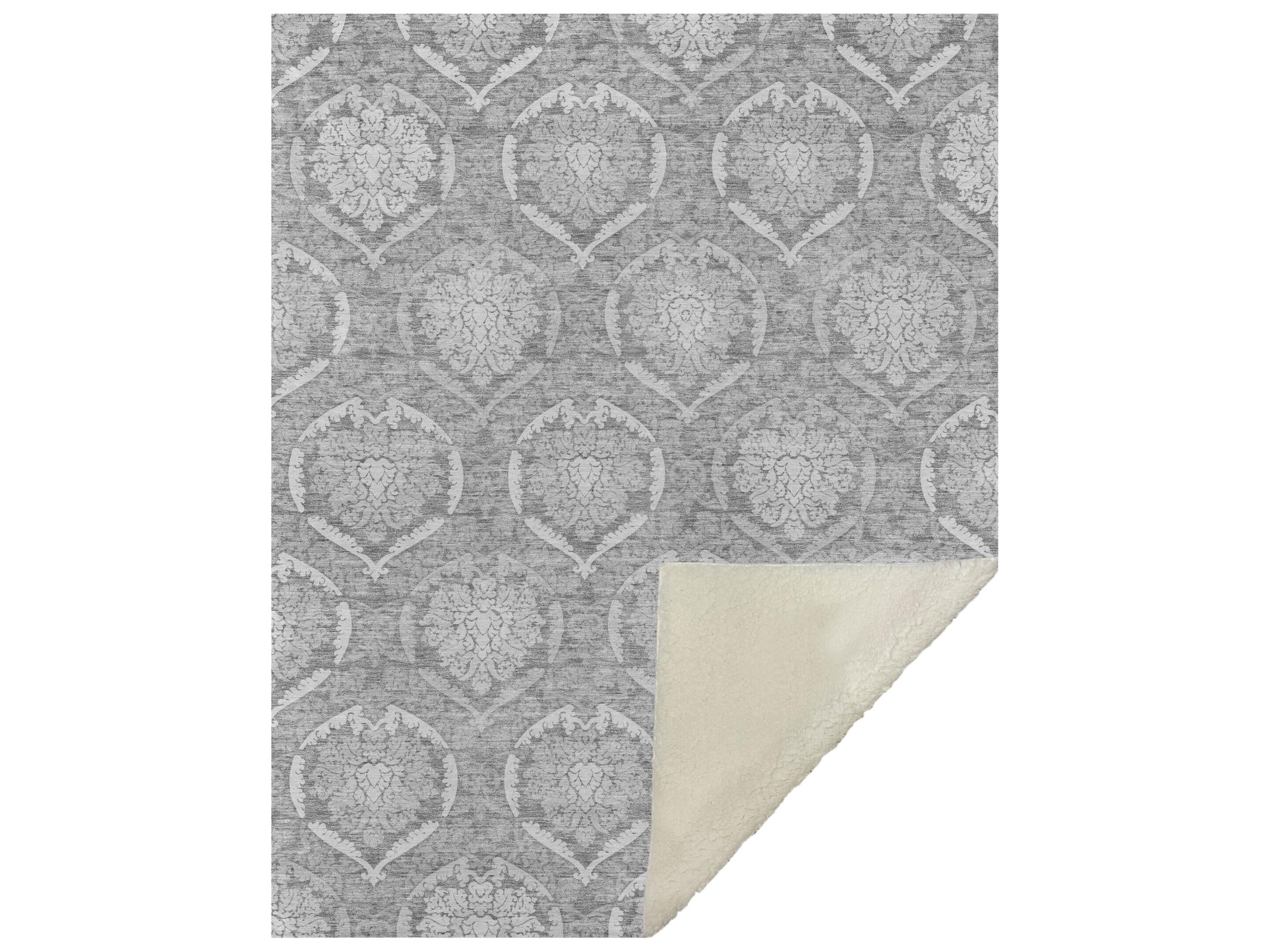 Dalyn Sherpa Gray Polyester Throw