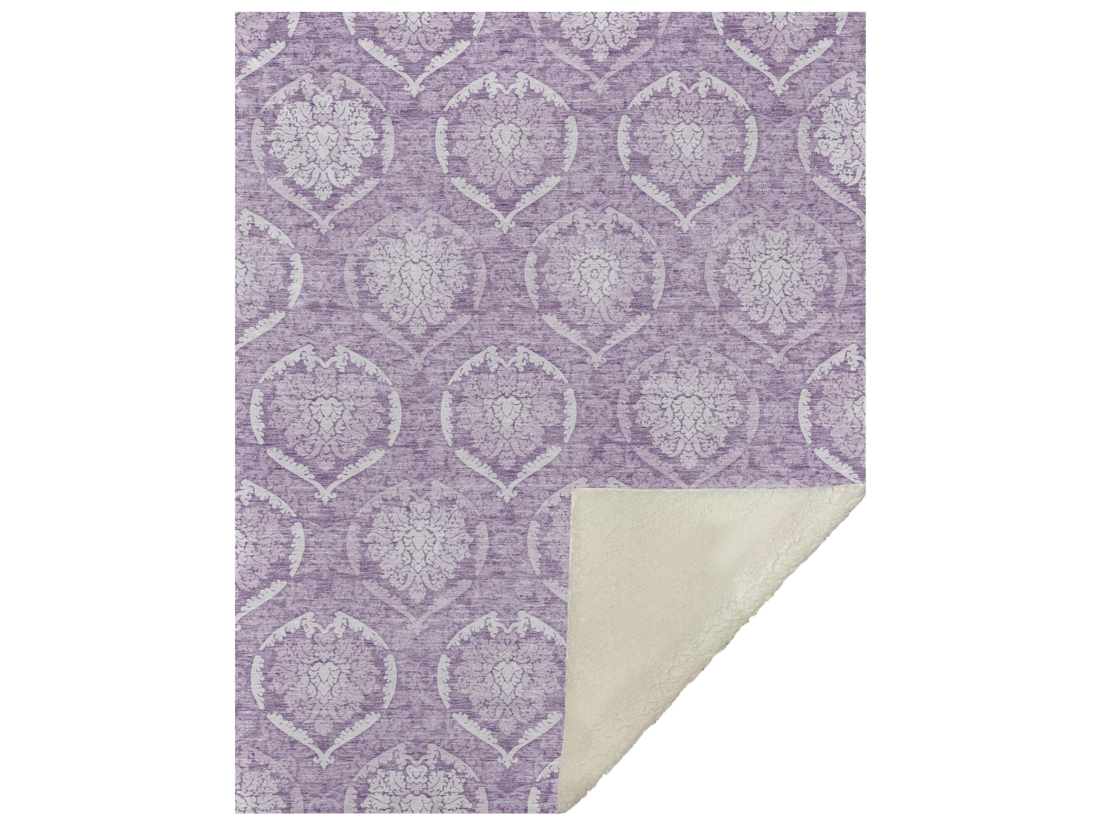 Dalyn Sherpa Purple Polyester Throw