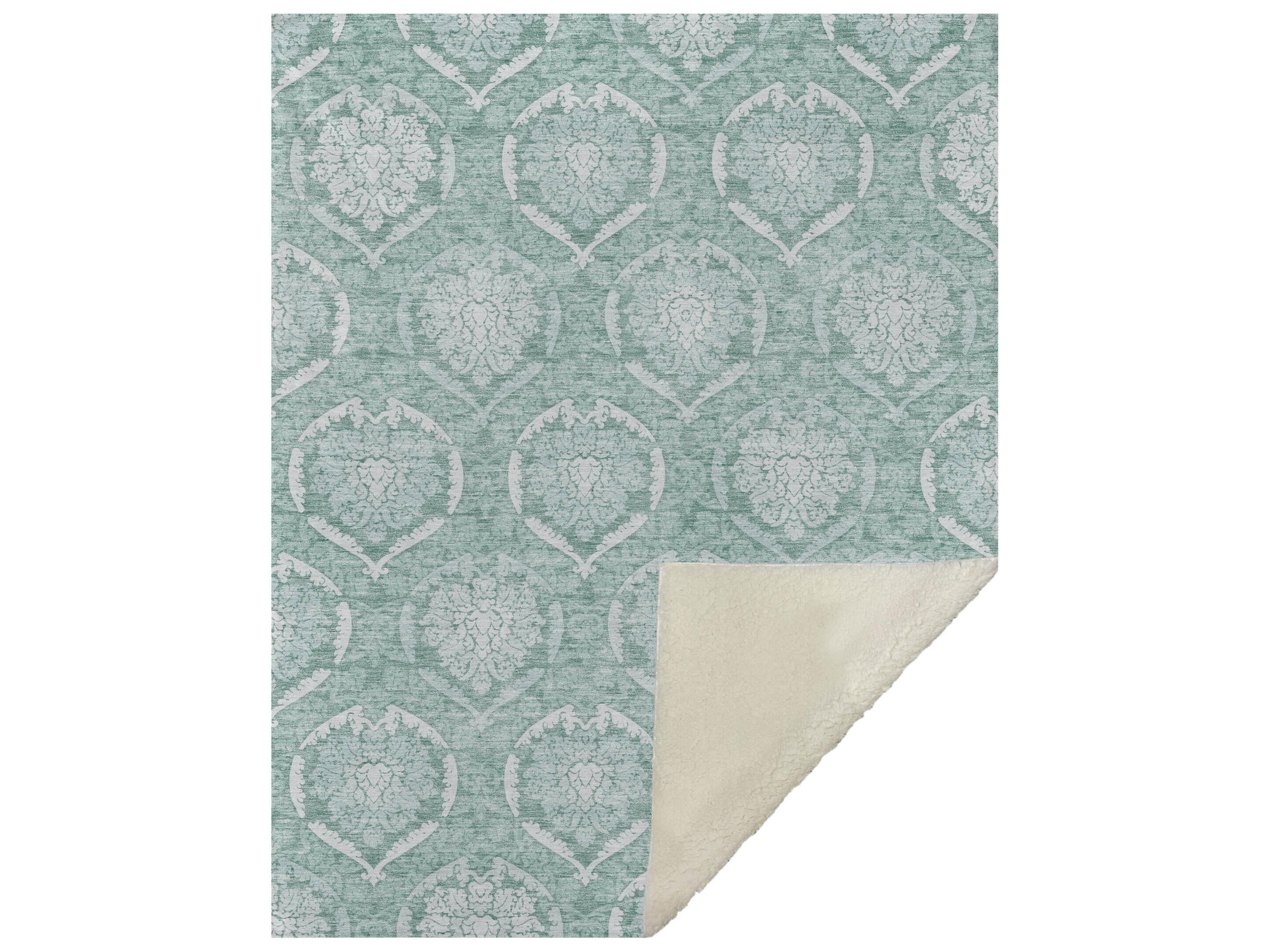 Dalyn Sherpa Teal Polyester Throw