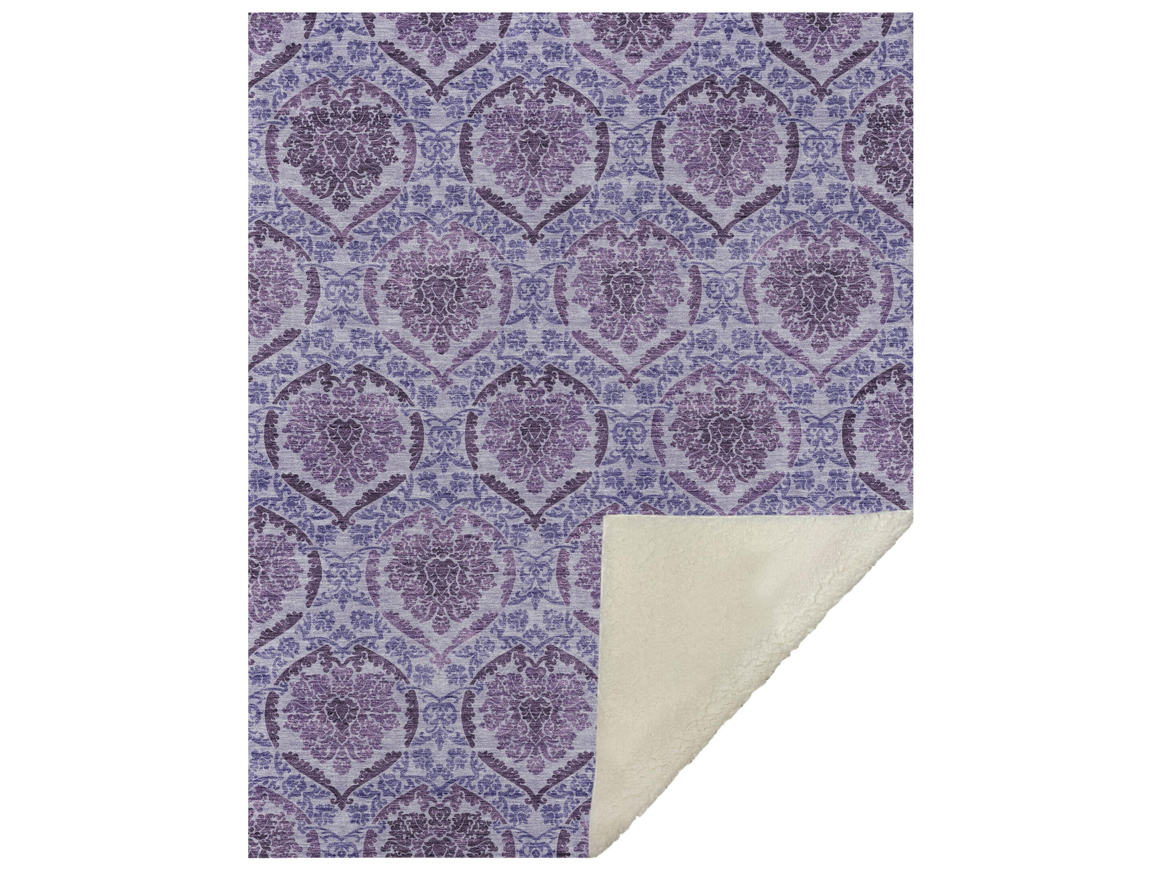 Dalyn Sherpa Purple Polyester Throw