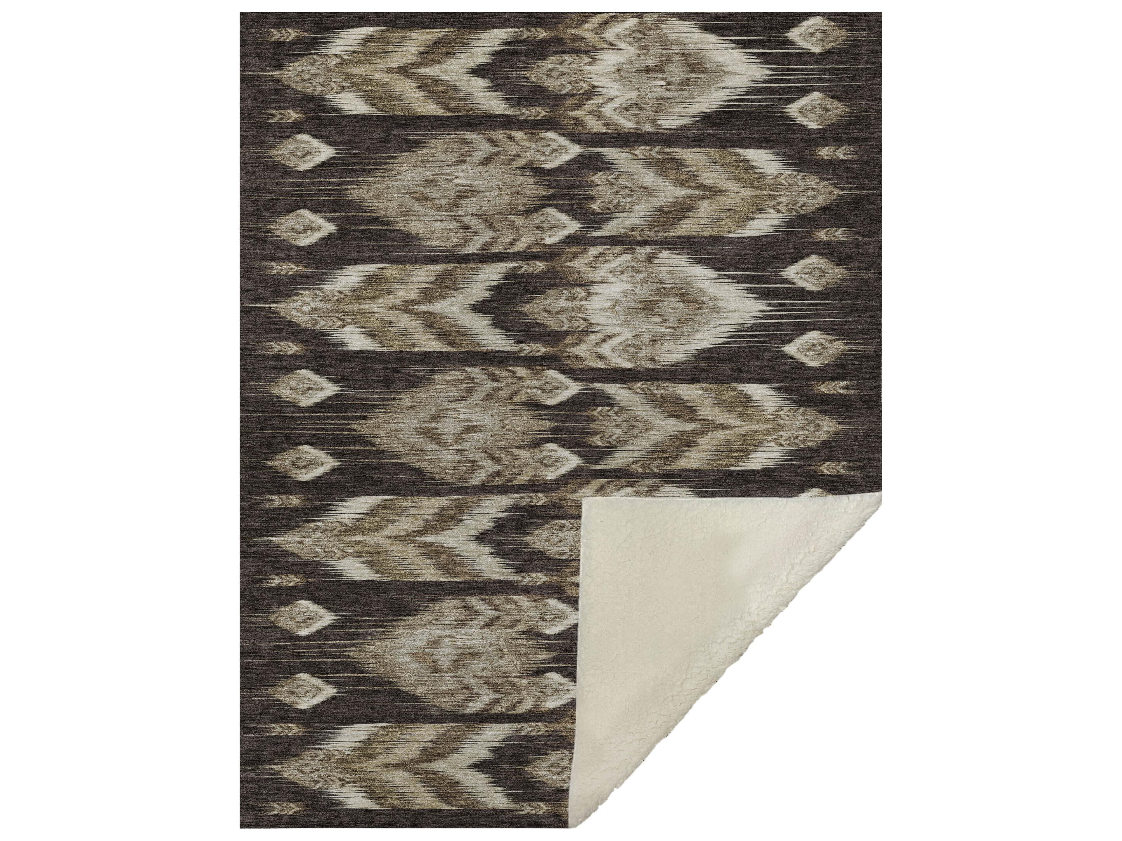 Dalyn Sherpa Brown Polyester Throw