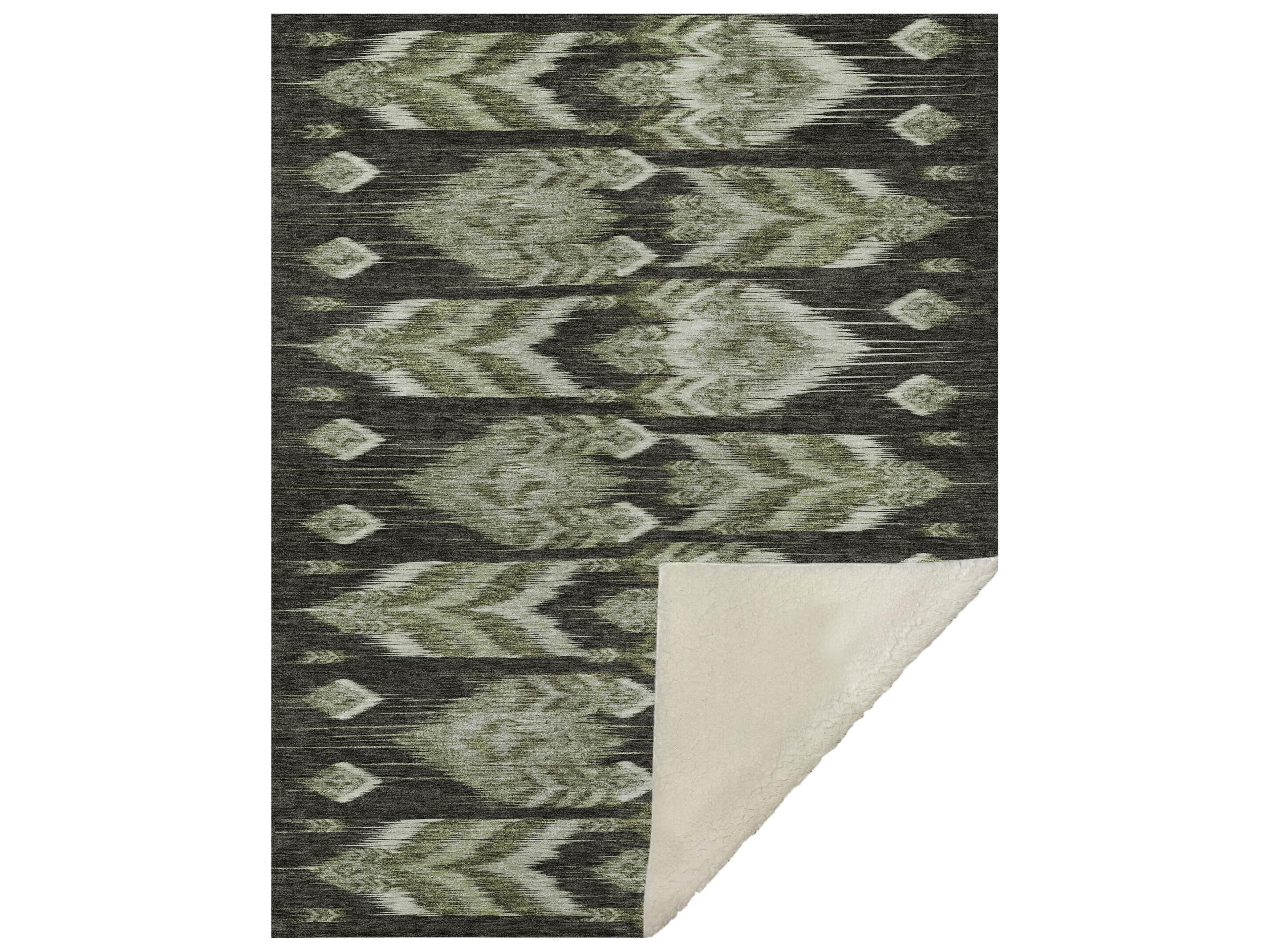 Dalyn Sherpa Green Polyester Throw