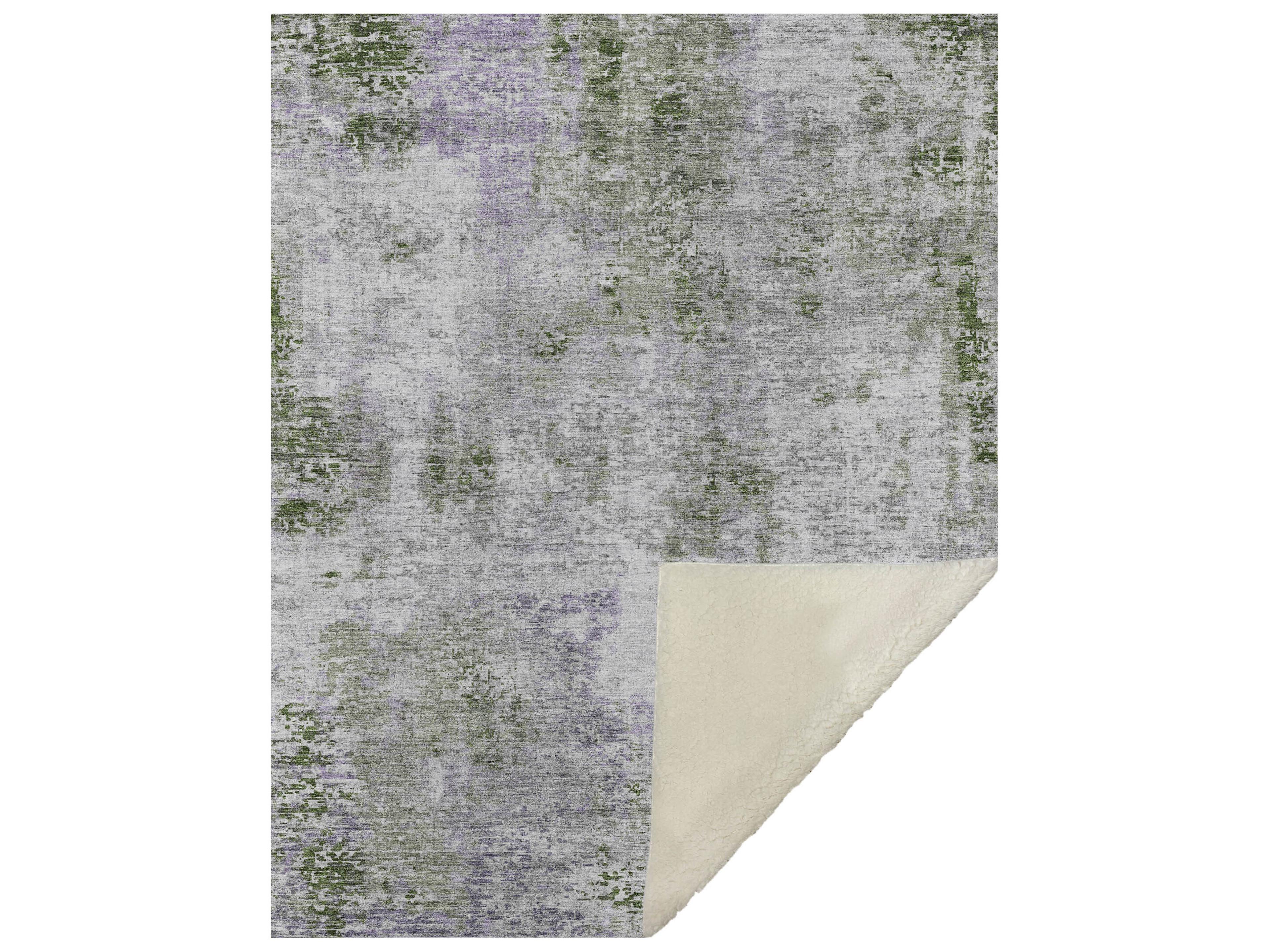 Dalyn Sherpa Green Polyester Throw