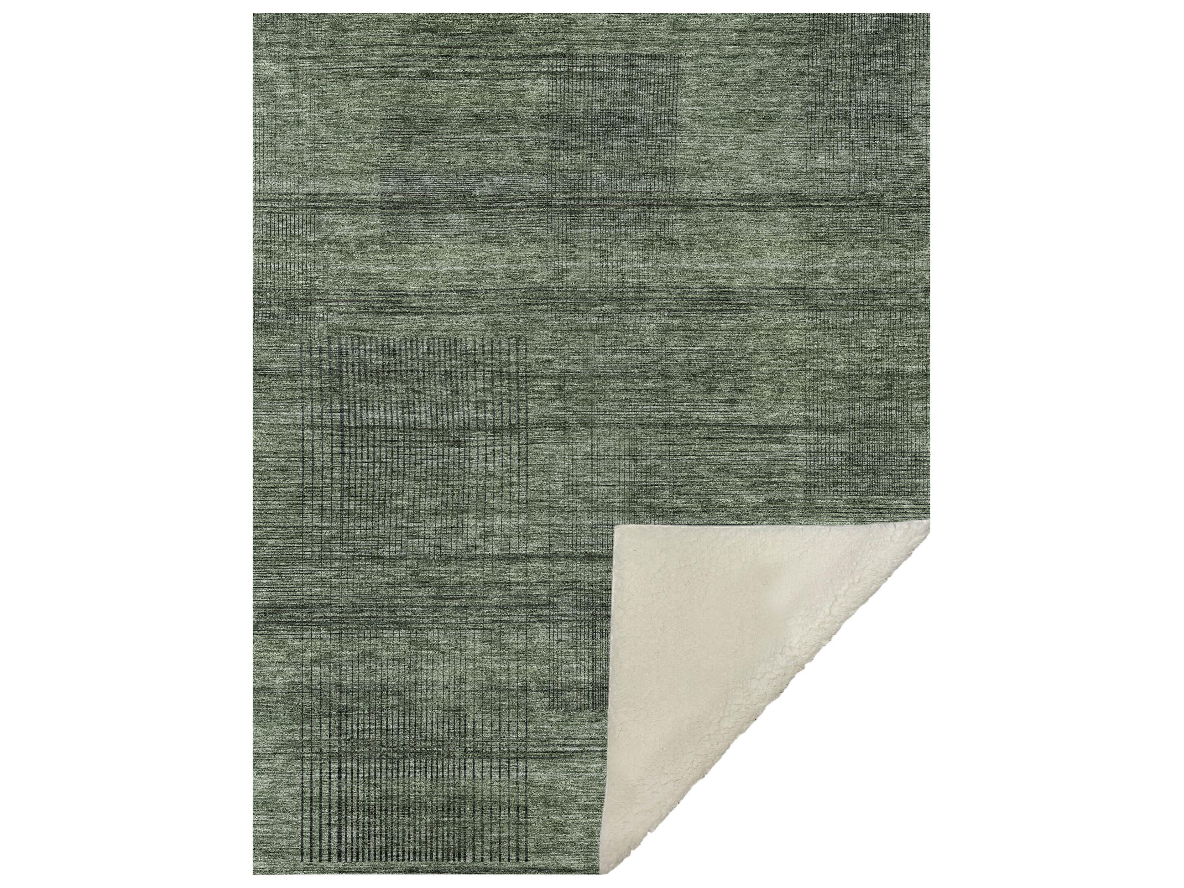 Dalyn Sherpa Green Polyester Throw