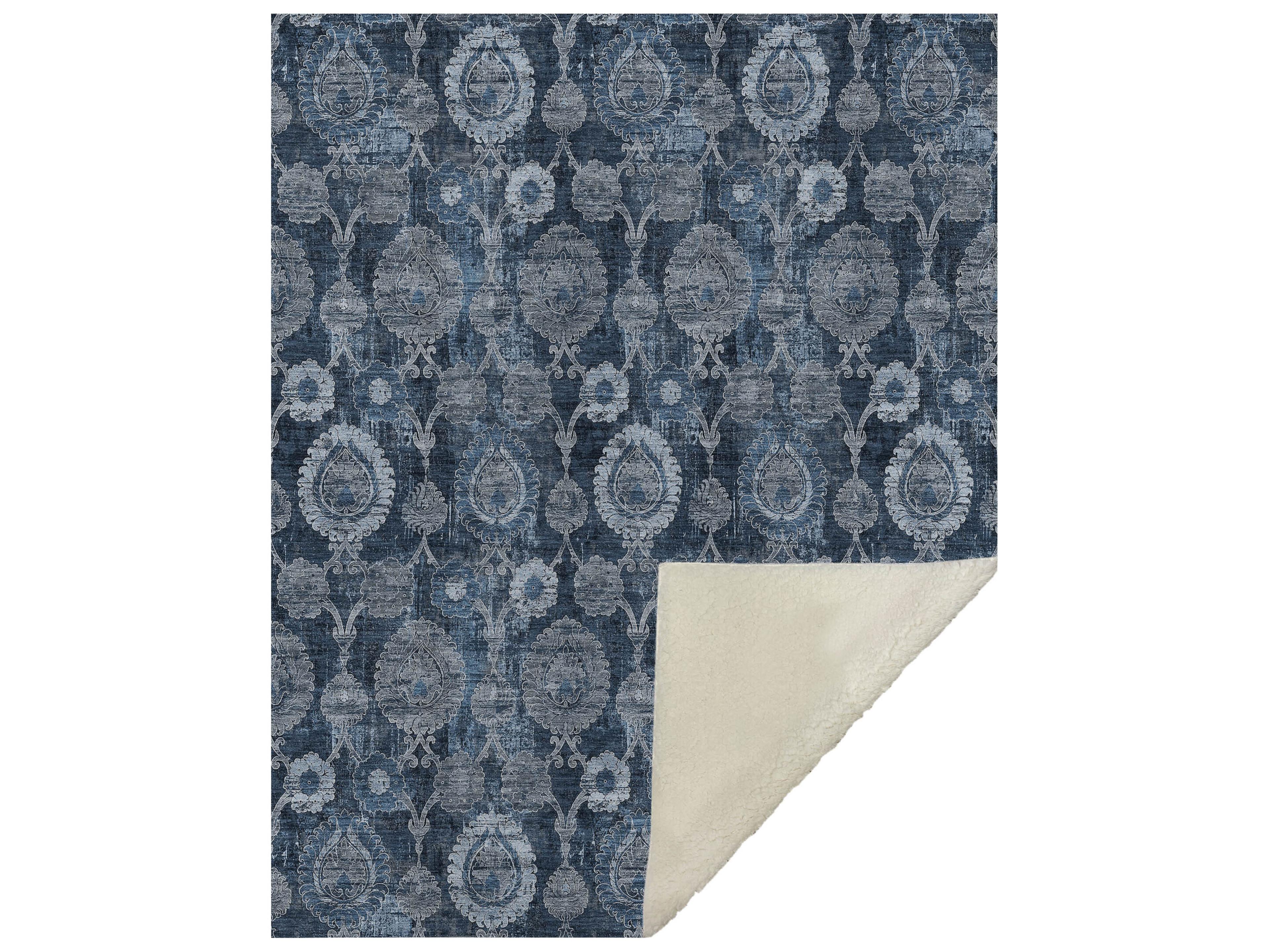 Dalyn Sherpa Blue Polyester Throw