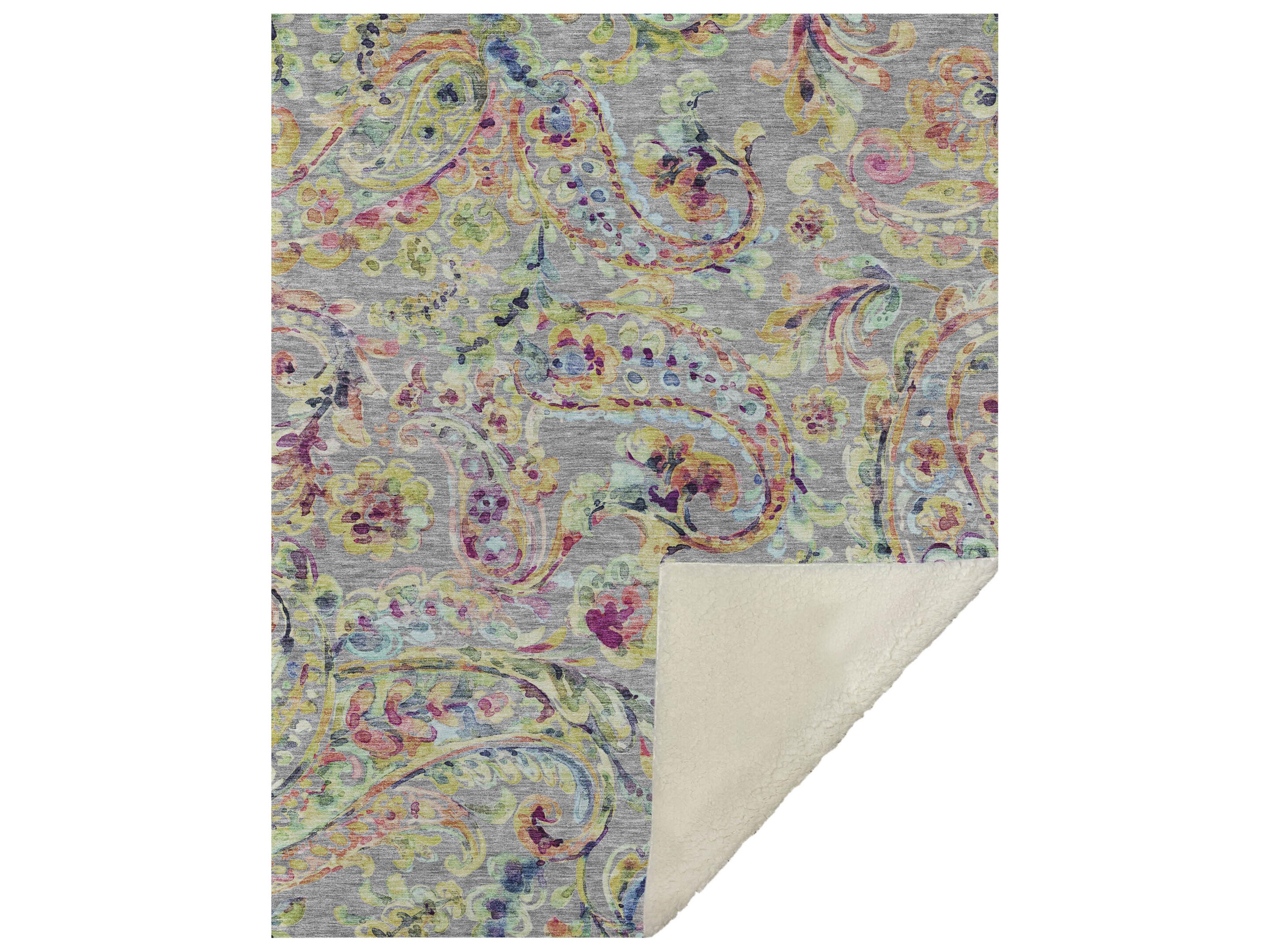 Dalyn Sherpa Gray Polyester Throw