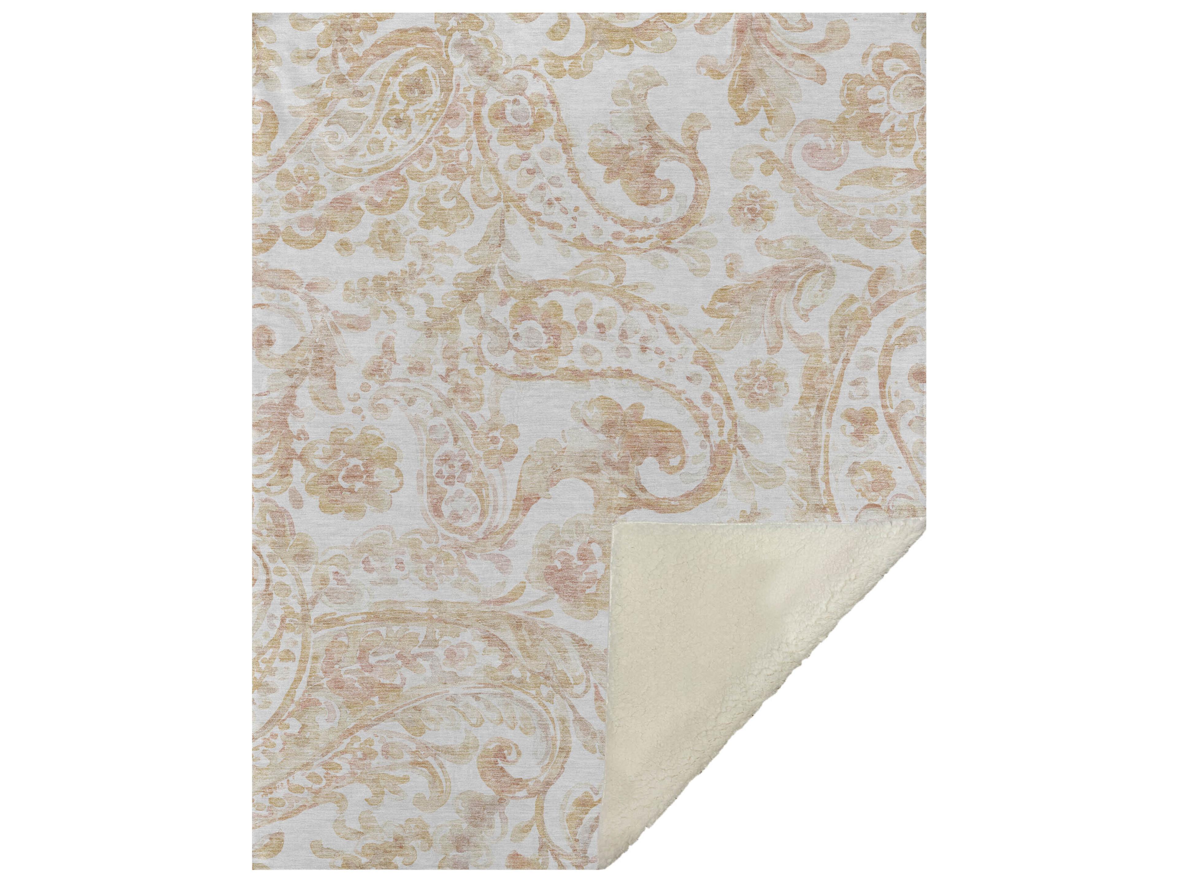 Dalyn Sherpa Orange Polyester Throw